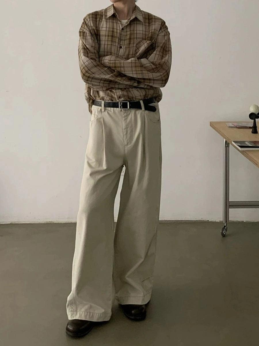 RT No. 19515 PLEATED STRAIGHT PANTS Product Image