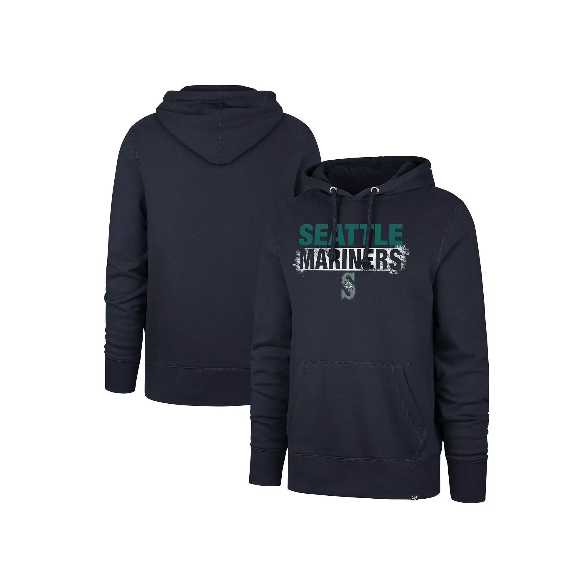 Men's '47 Navy Seattle Mariners Base Slide Headline Pullover Hoodie, Size: 2XL, Blue Product Image