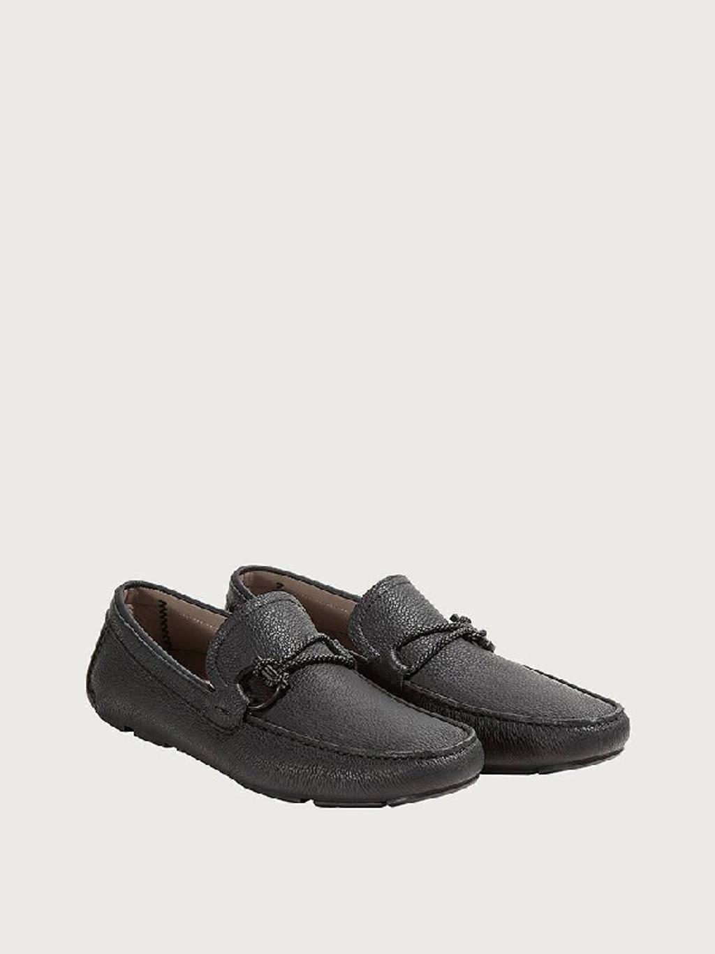 FERRAGAMO Men's Slip On Driver Moccasins In Black Product Image