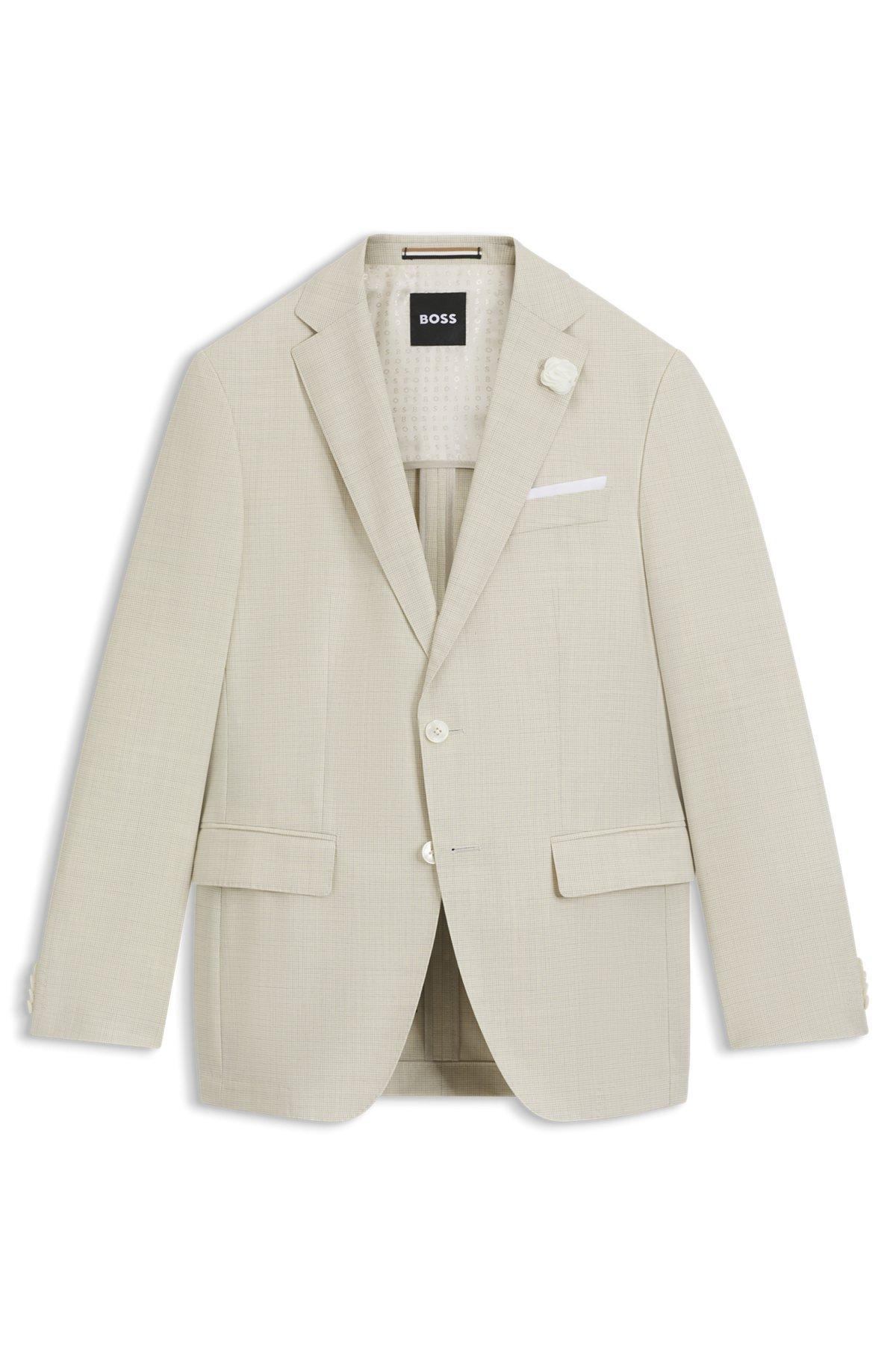 Slim-fit suit jacket in a patterned wool blend Product Image