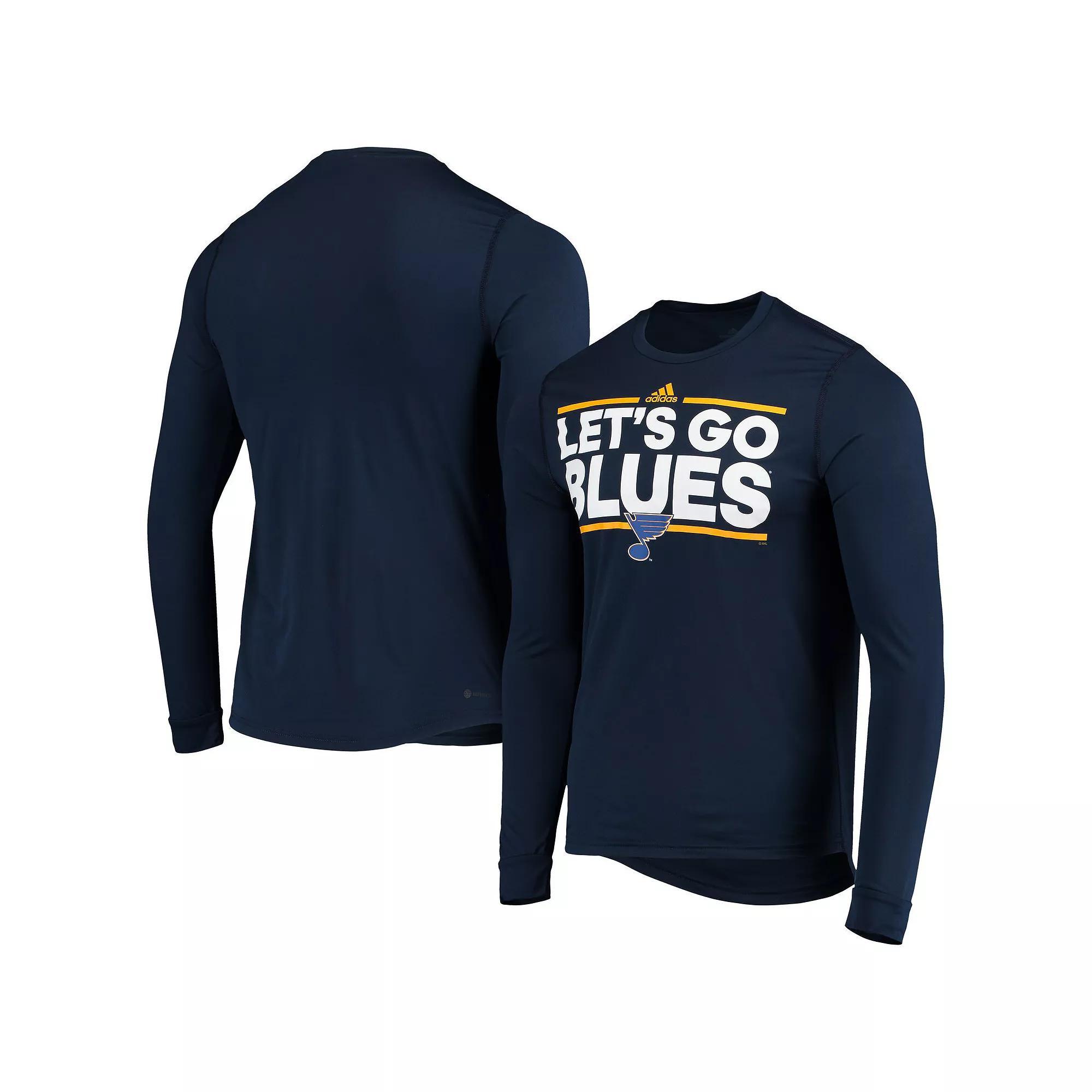 Men's adidas Navy St. Louis Blues Dassler AEROREADY Creator Long Sleeve T-Shirt, Size: Small Product Image