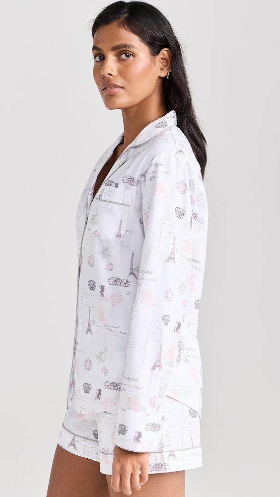 Petite Plume Women's Paris Musings Long Sleeve PJ Set | Shopbop Product Image