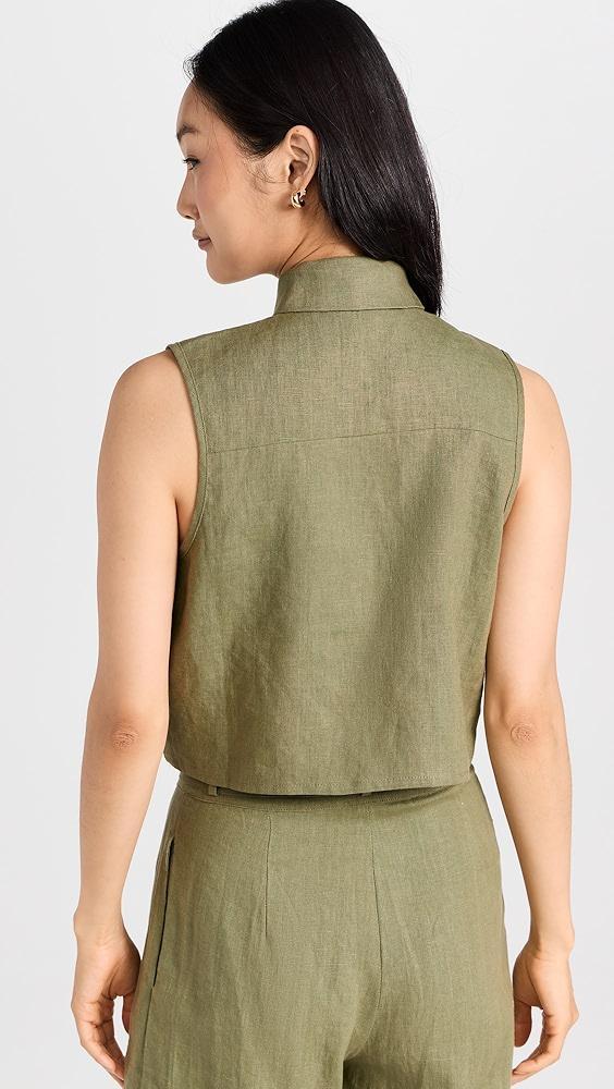 HEVRON Katja Linen Top | Shopbop Product Image