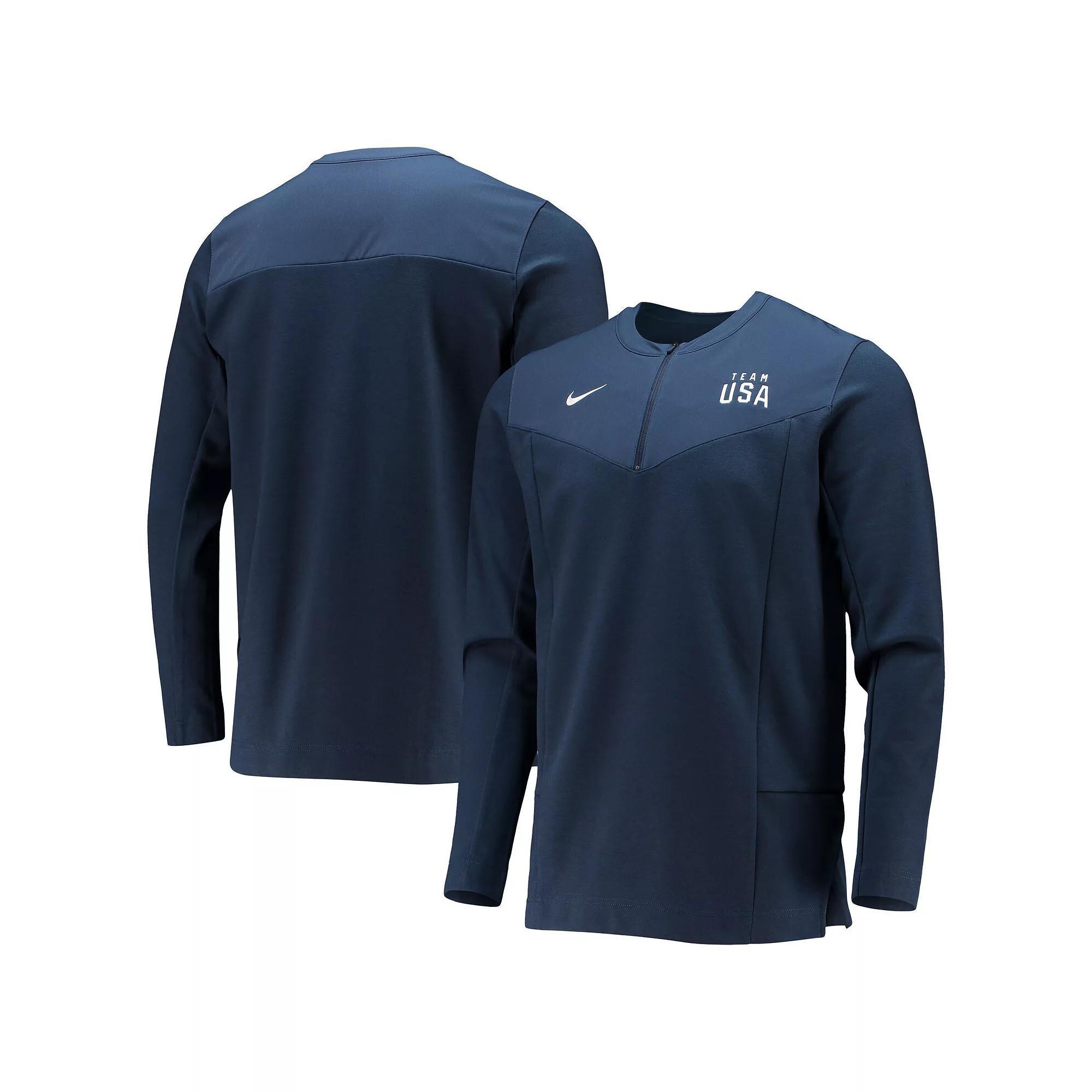 Men's Nike Navy Team USA Half-Zip Performance Jacket,  Product Image