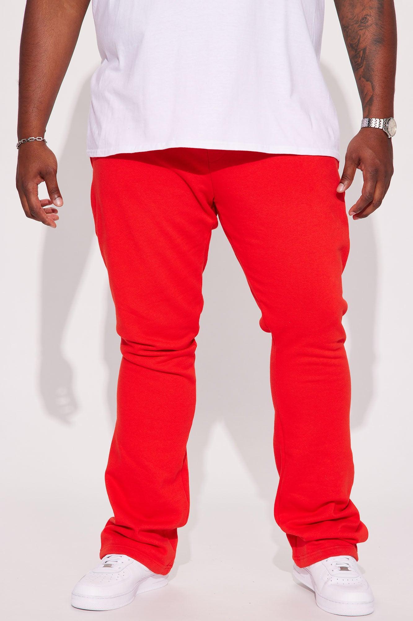 Tyson Skinny Stacked Flare Sweatpant - Red Product Image