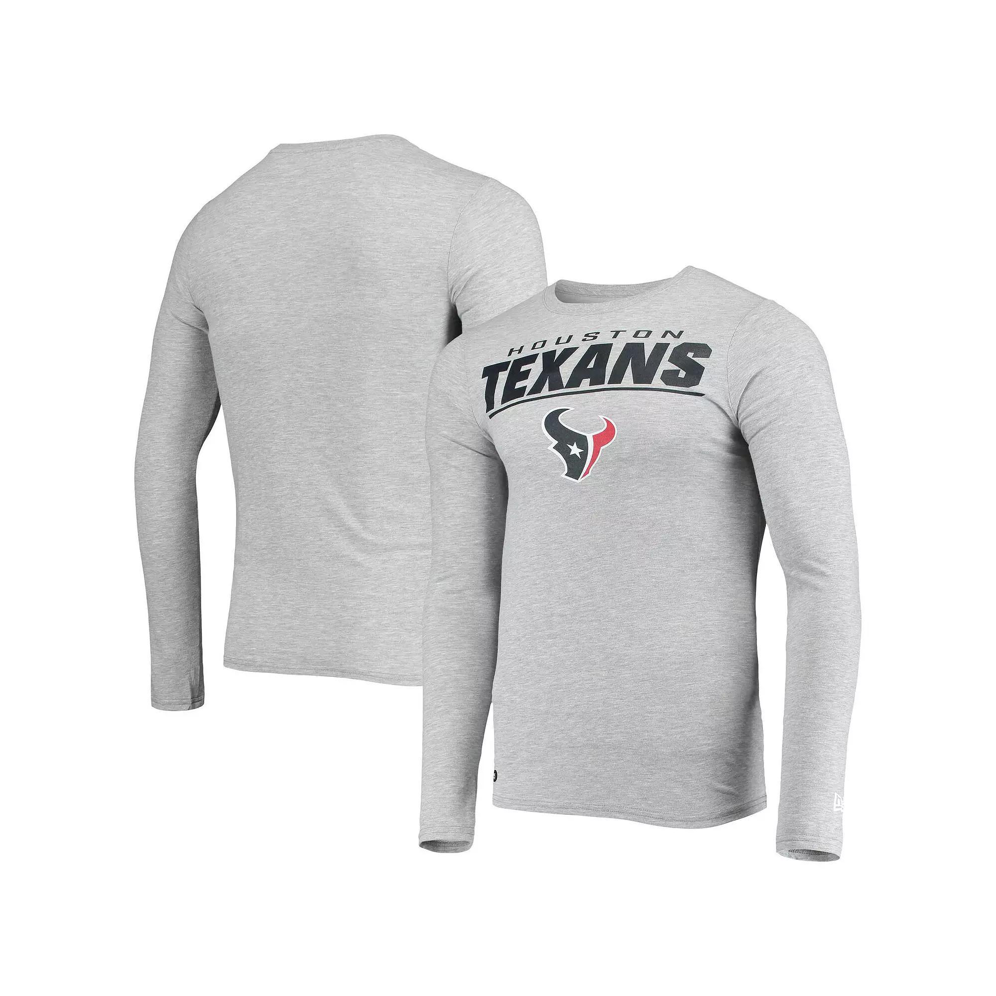Men's New Era Heathered Gray Houston Texans Combine Authentic Stated Long Sleeve T-Shirt,  Product Image