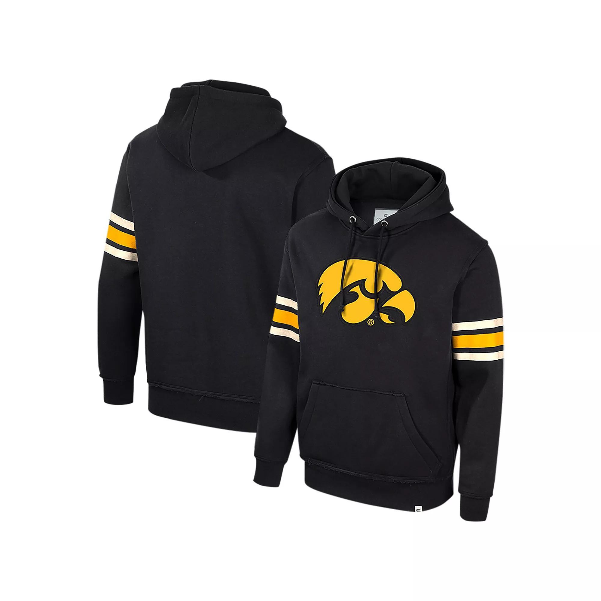 Men's Colosseum Black Iowa Hawkeyes Saluting Pullover Hoodie, Size: Large Product Image