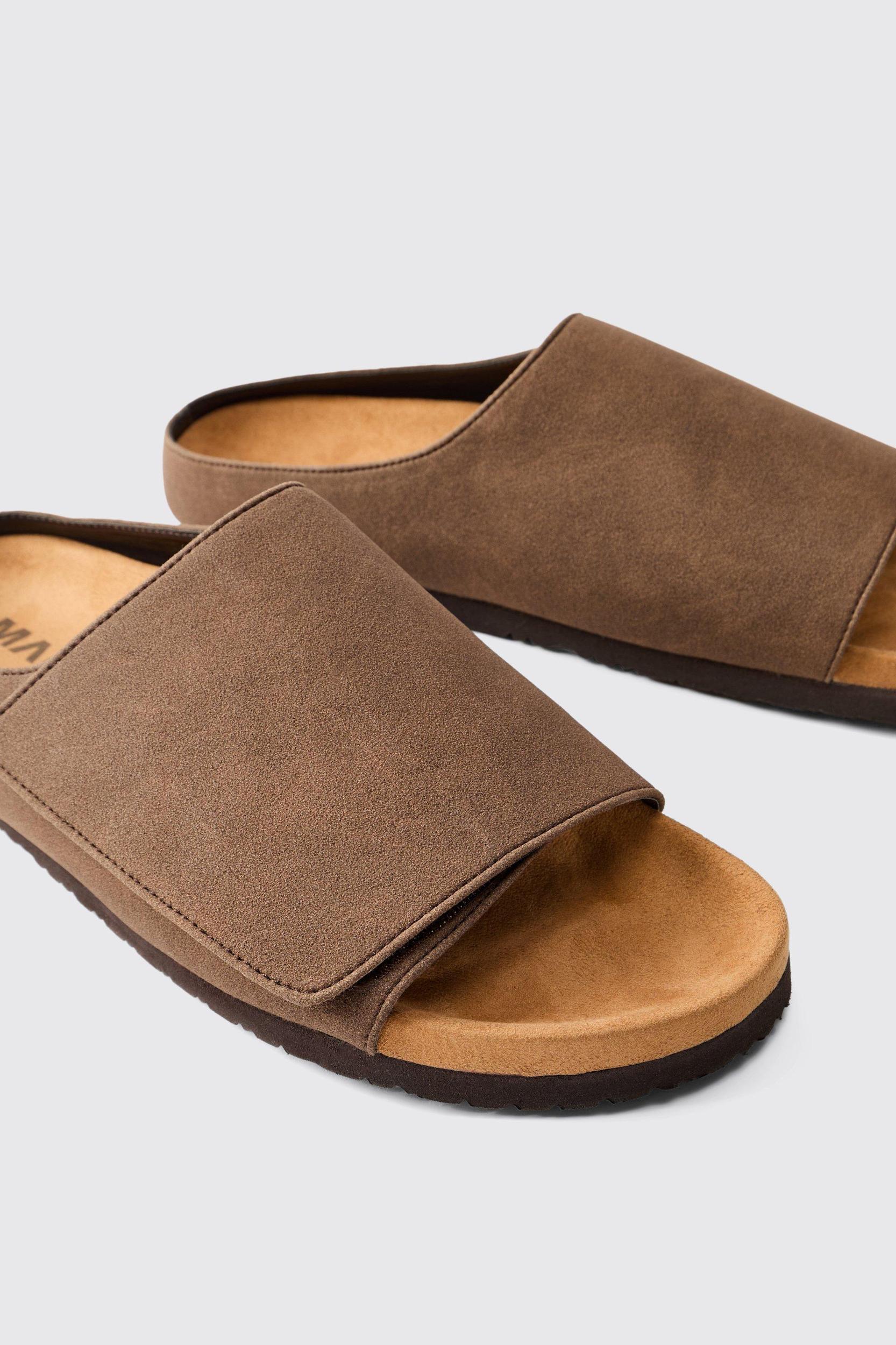 Faux Suede Slider Style Sandal | boohooMAN USA Product Image