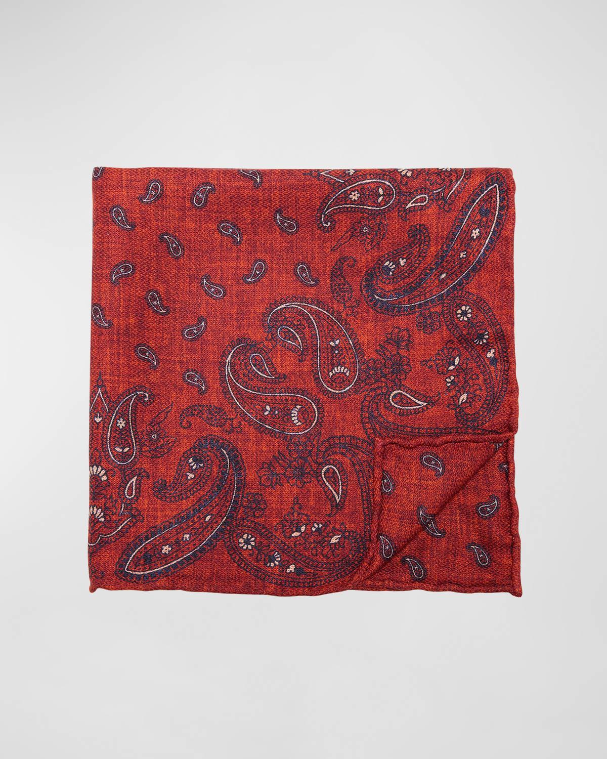 Mens Silk Paisley Pocket Square Product Image