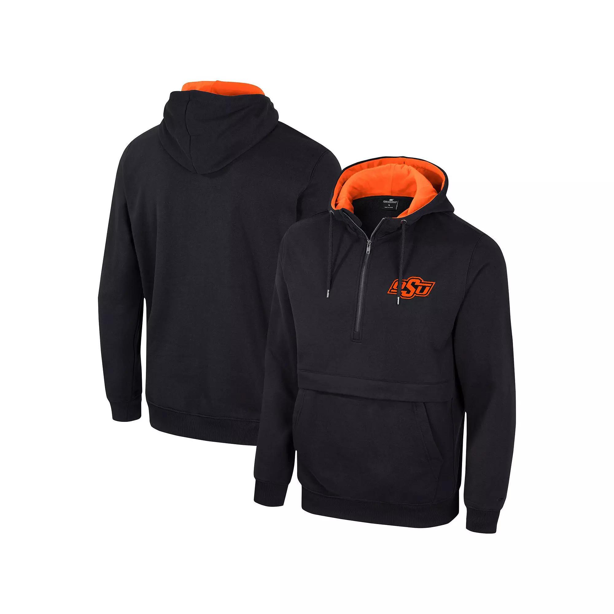 Men's Colosseum Black Oklahoma State Cowboys Half-Zip Hoodie,  Product Image