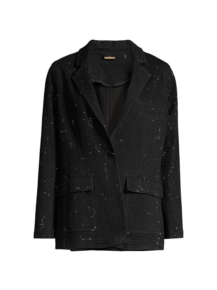 Womens Keira Embellished Denim Blazer Product Image