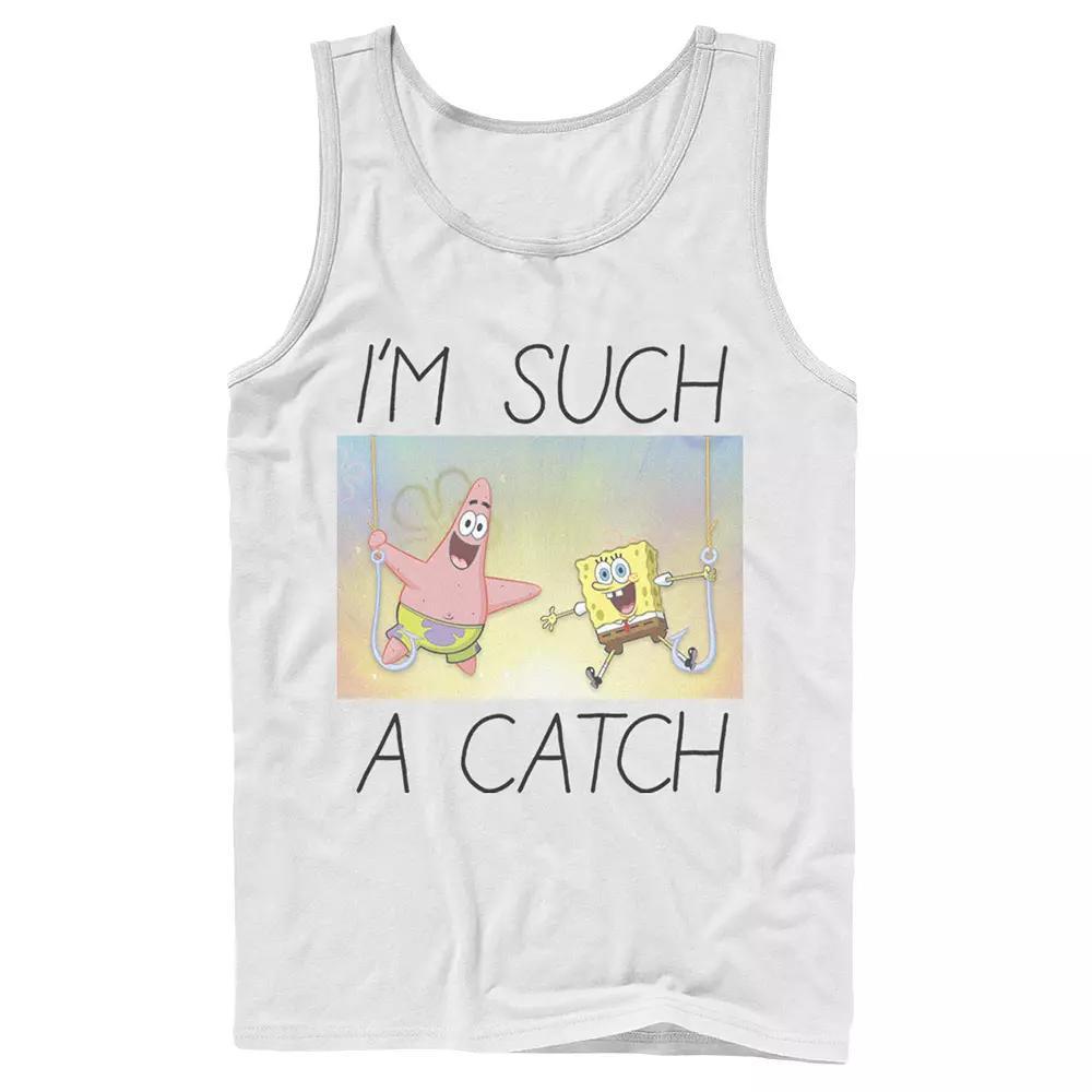 Men's Nickelodeon SpongeBob SquarePants Such A Catch Fish Hook Graphic Tank Top,  Product Image
