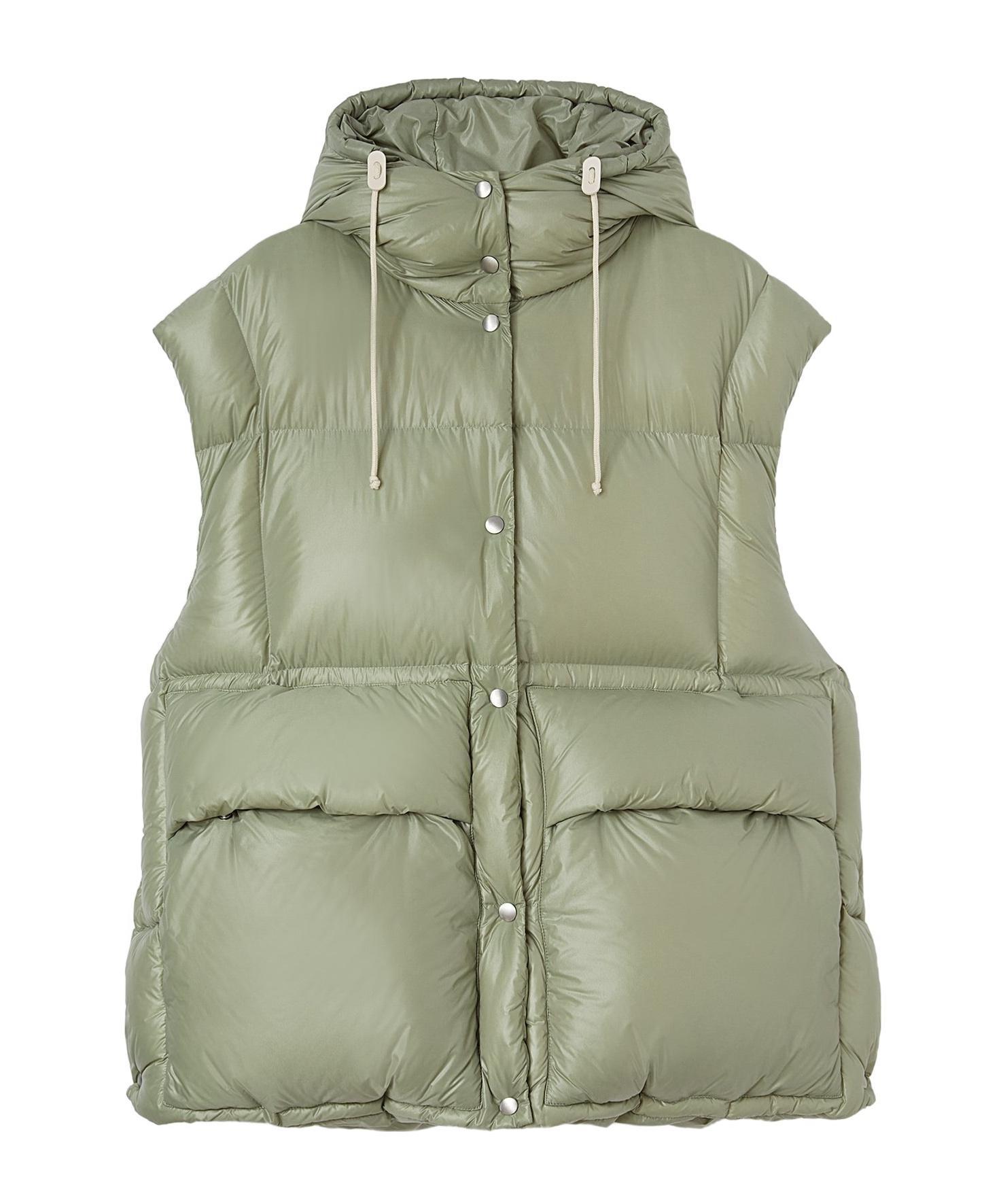 JIL SANDER Quilted Down Gilet In Green Product Image