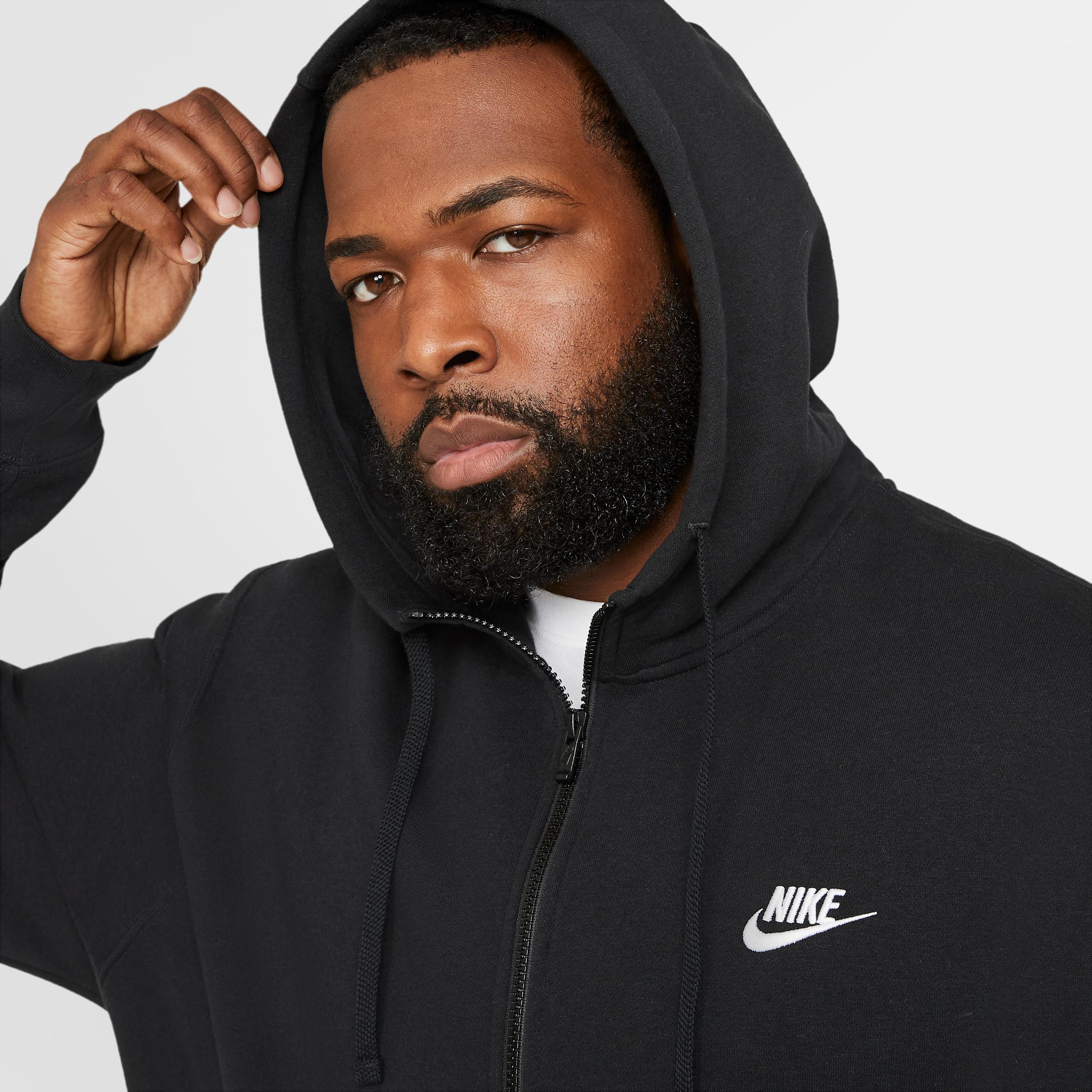 Mens Nike Sportswear Club Fleece Full-Zip Hoodie | BV2645-010 Product Image