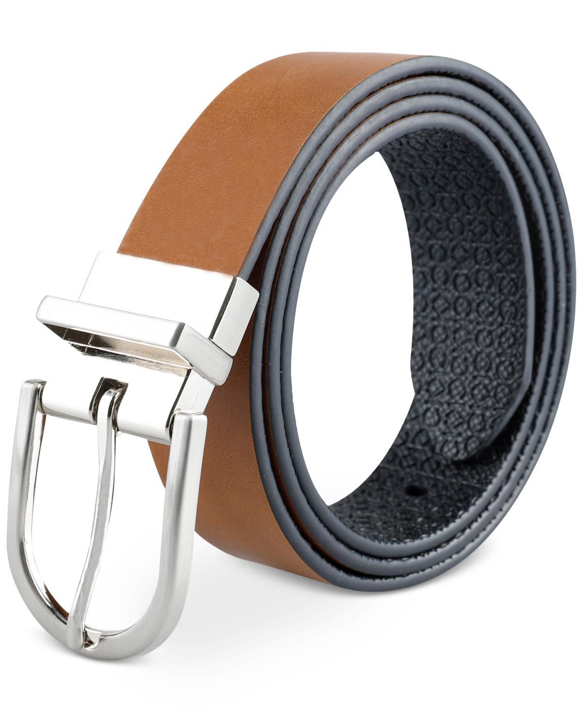 Calvin Klein Womens Embossed Casual Reversible Belt - Cognac Product Image