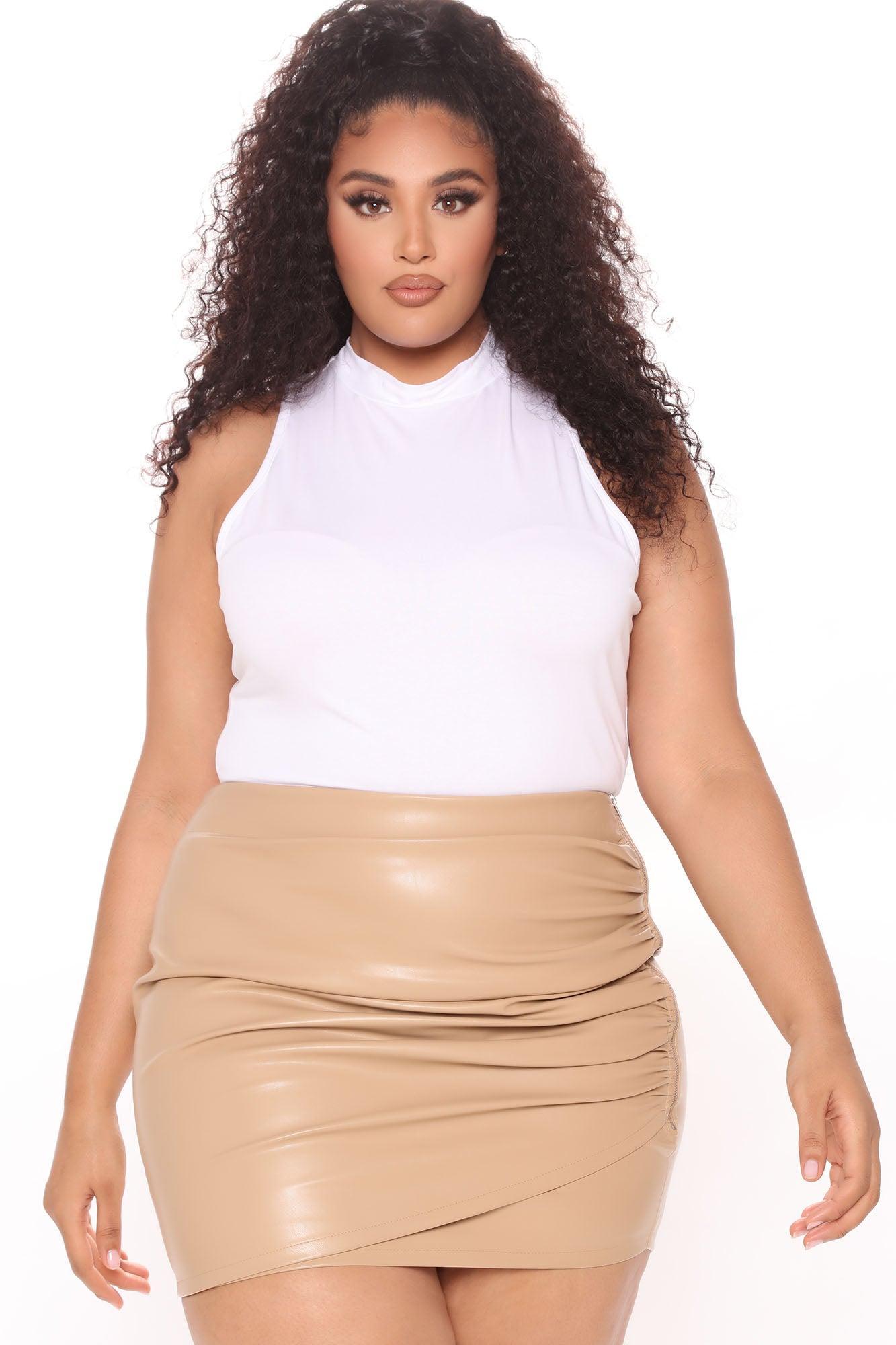 Mel Sleeveless Mock Neck Bodysuit - White Product Image