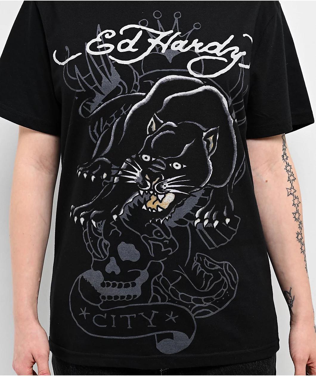 Ed Hardy Crouching Panther Black T-Shirt Product Image