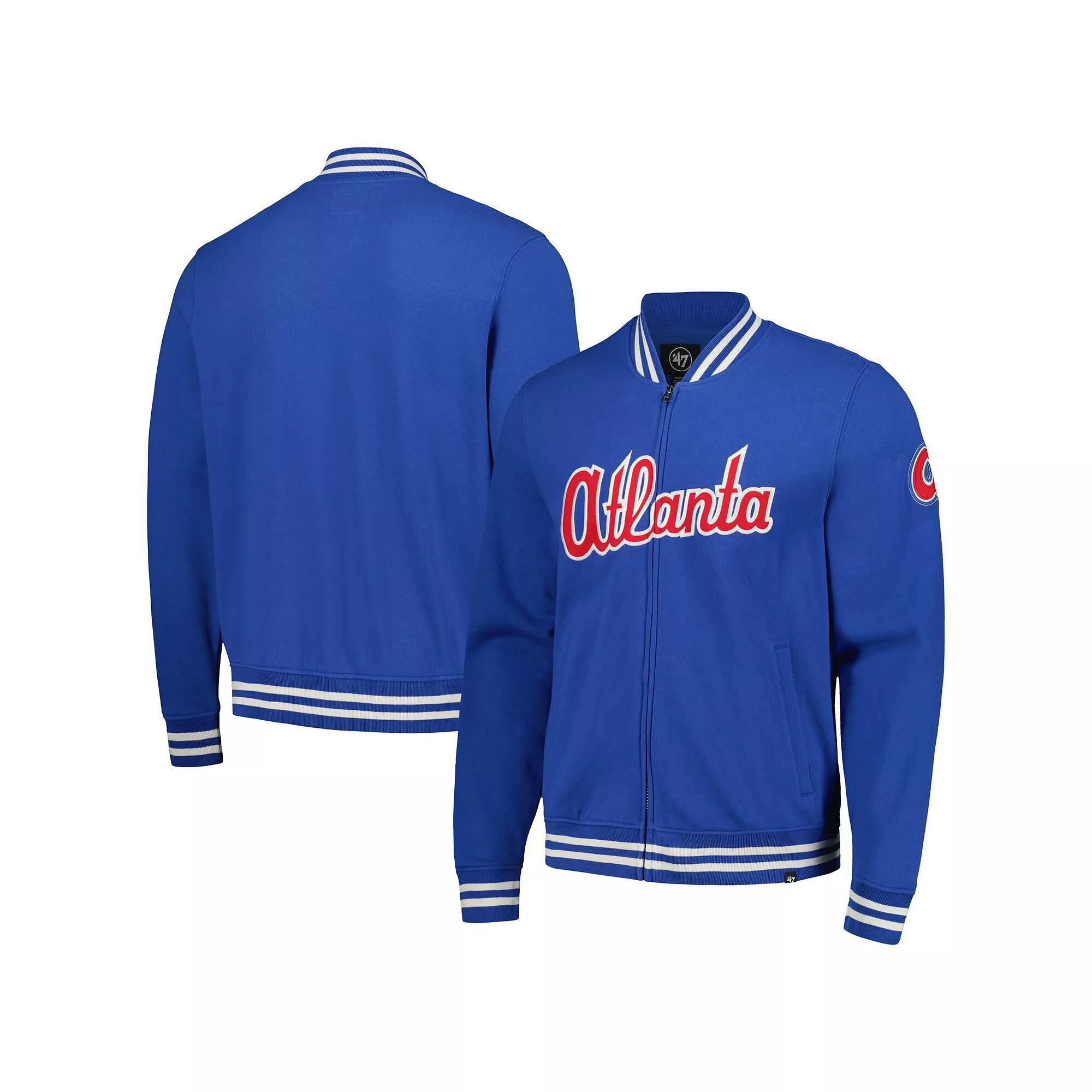 Men's '47 Royal Atlanta Braves Wax Pack Pro Camden Full-Zip Track Jacket,  Product Image