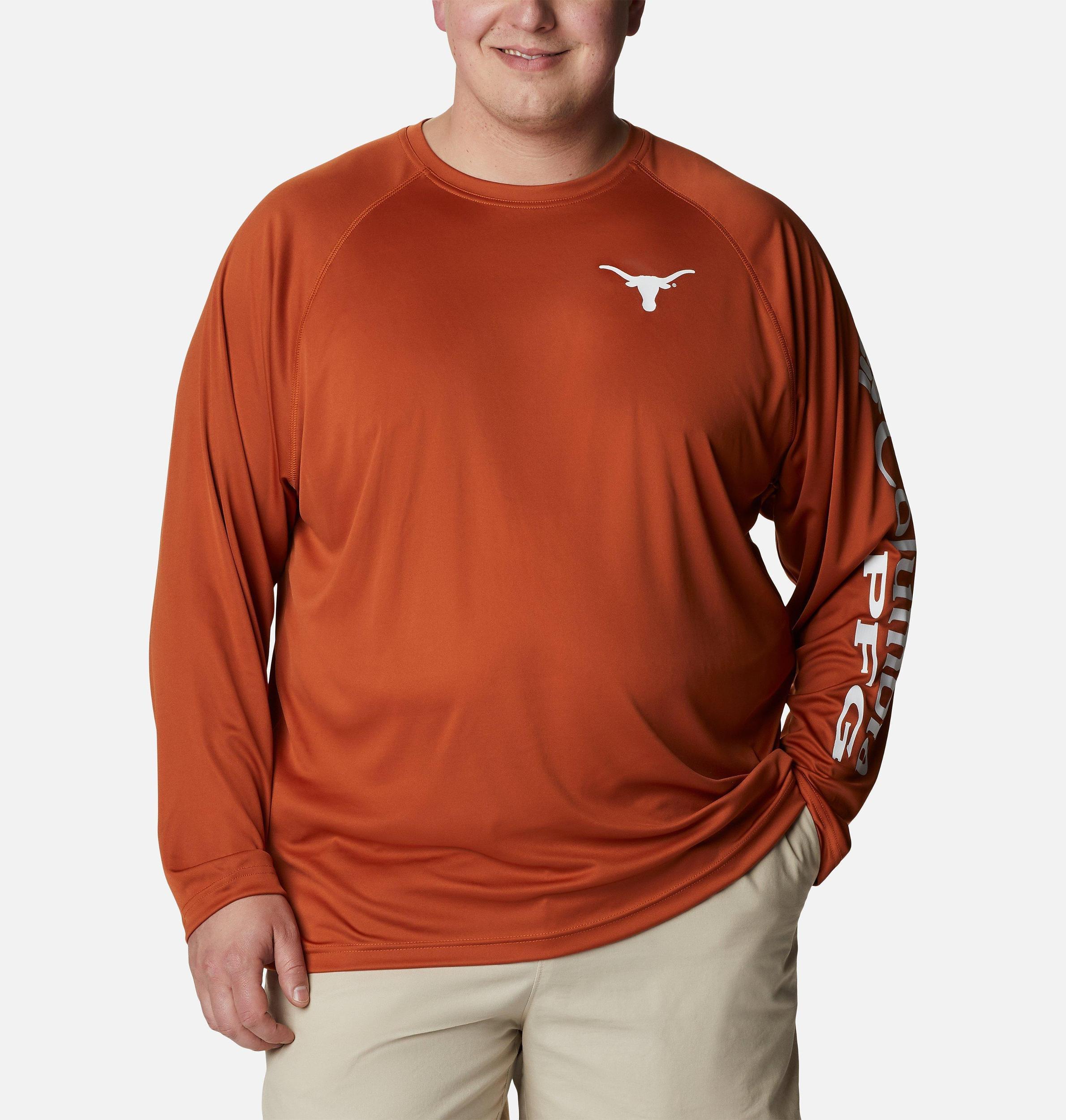 Columbia Mens Collegiate PFG Terminal Tackle Long Sleeve Shirt - Big - Texas- Product Image