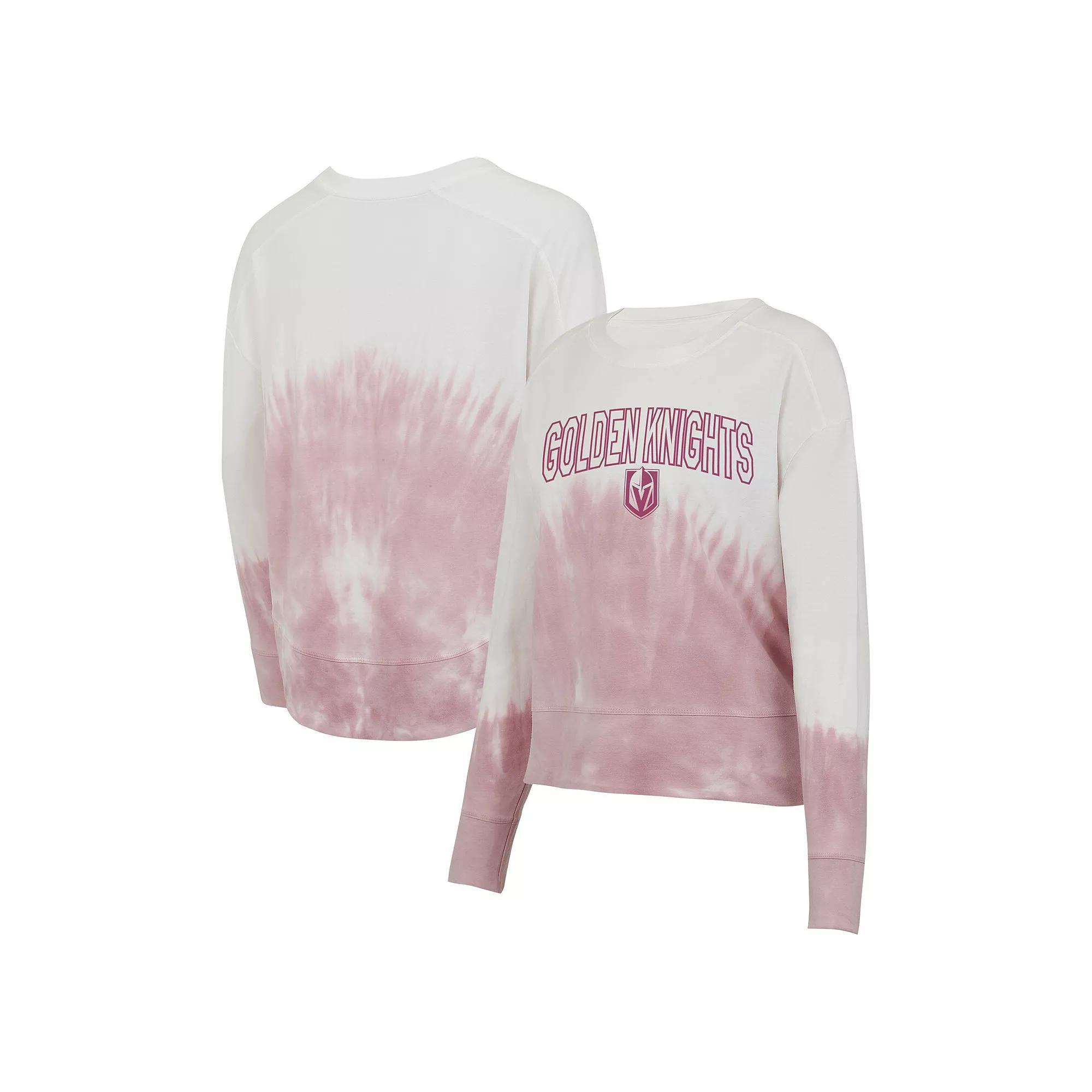 Women's Concepts Sport Pink/White Vegas Golden Knights Orchard Tie-Dye Long Sleeve T-Shirt, Size: Large, Lvk Pink Product Image