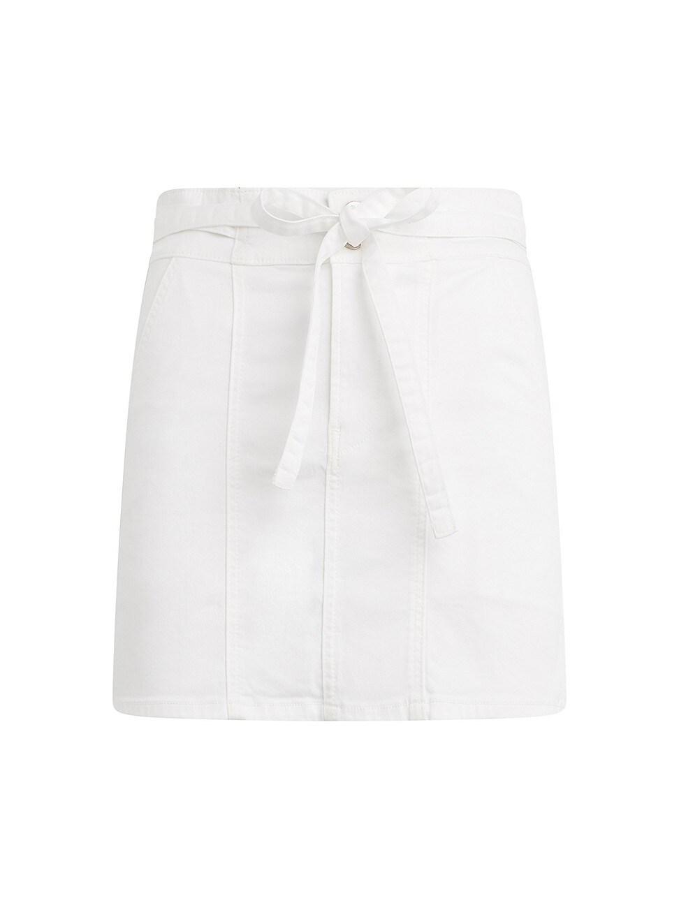 Womens Tie-Waist Cotton Miniskirt Product Image