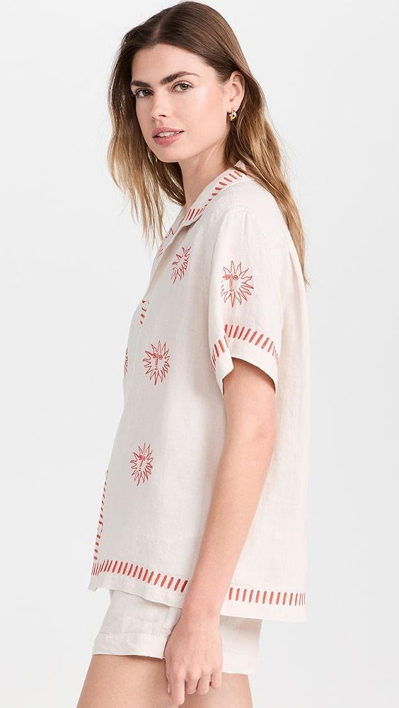 Desmond & Dempsey Embroidered Cuban Set | Shopbop Product Image