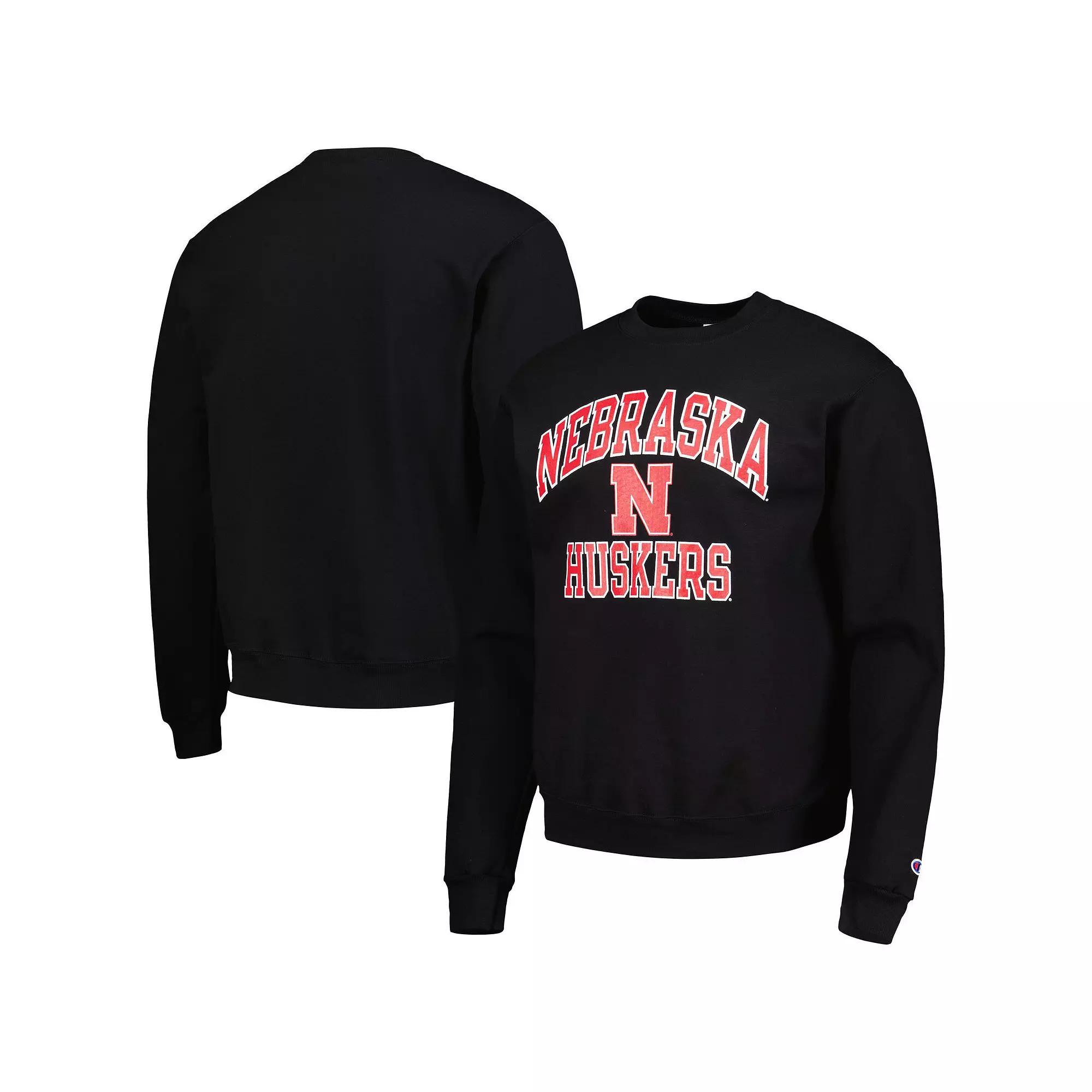 Men's Champion Black Nebraska Huskers High Motor Pullover Sweatshirt, Size: Small Product Image
