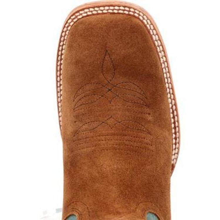 SALE Durango® Men's PRCA Tobacco Roughout/Aqua Square Toe Boots Product Image