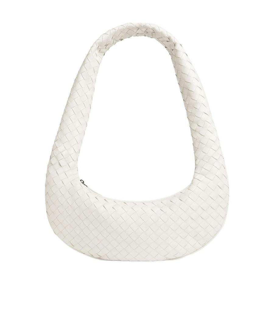 BOTTEGA VENETA Intreciato Craft Shoulder Bag In White Product Image