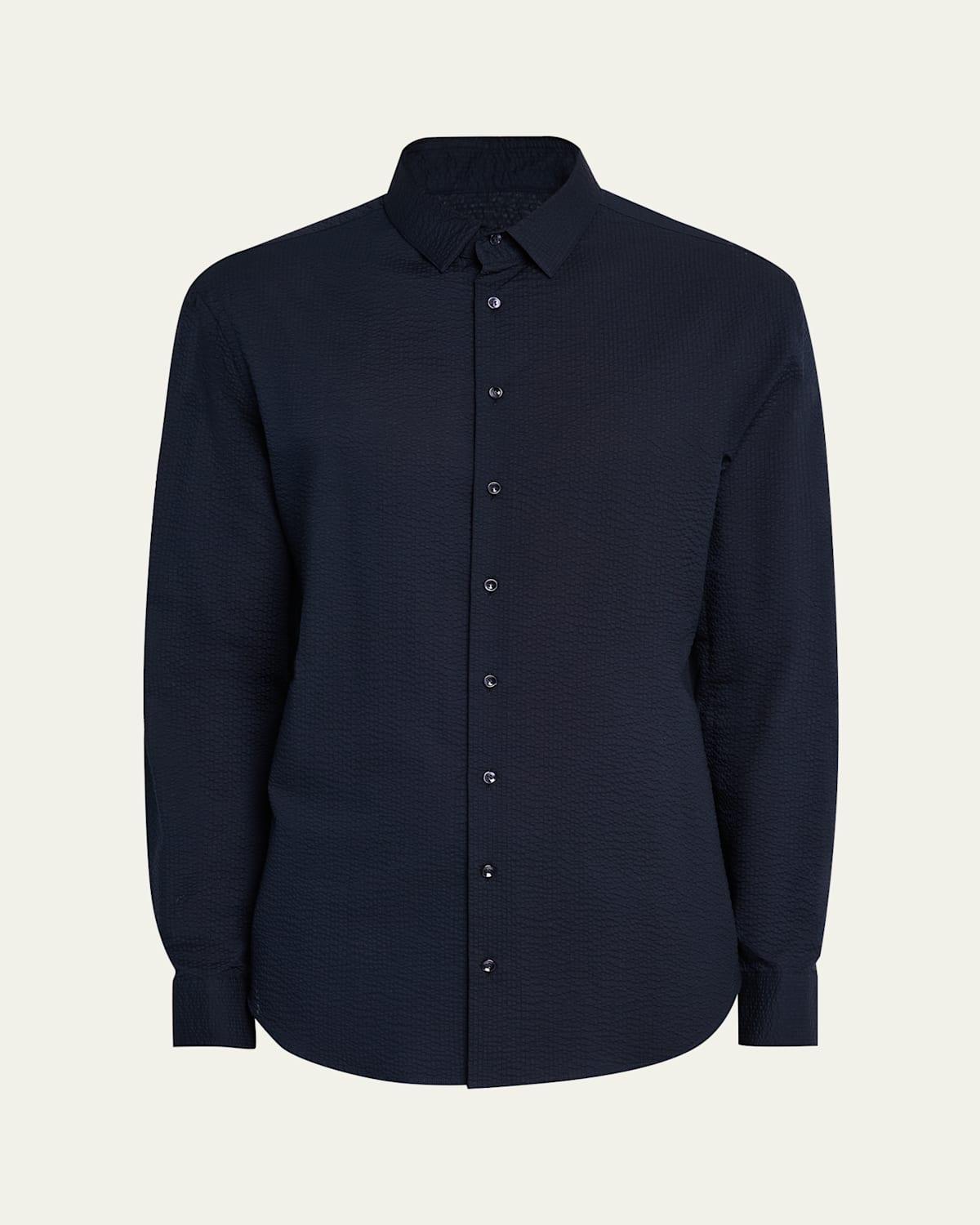 Men's Solid Seersucker Sport Shirt Product Image