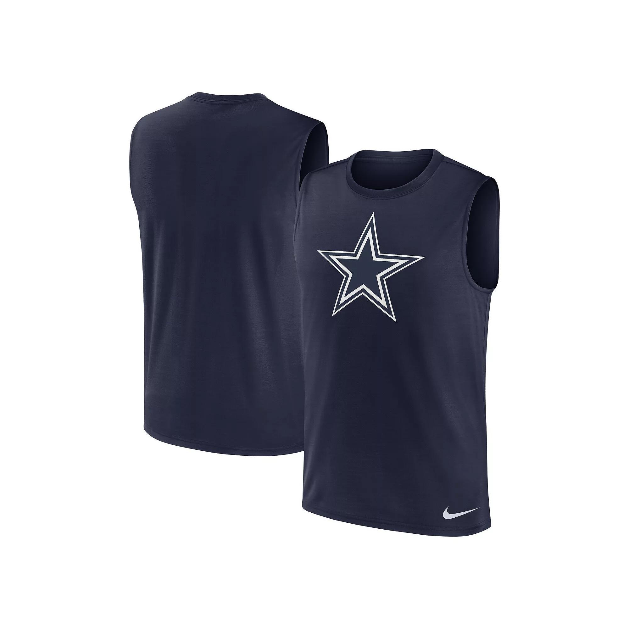 Men's Nike Navy Dallas Cowboys Blitz Legend Dri-FIT Muscle Tank Top,  Product Image