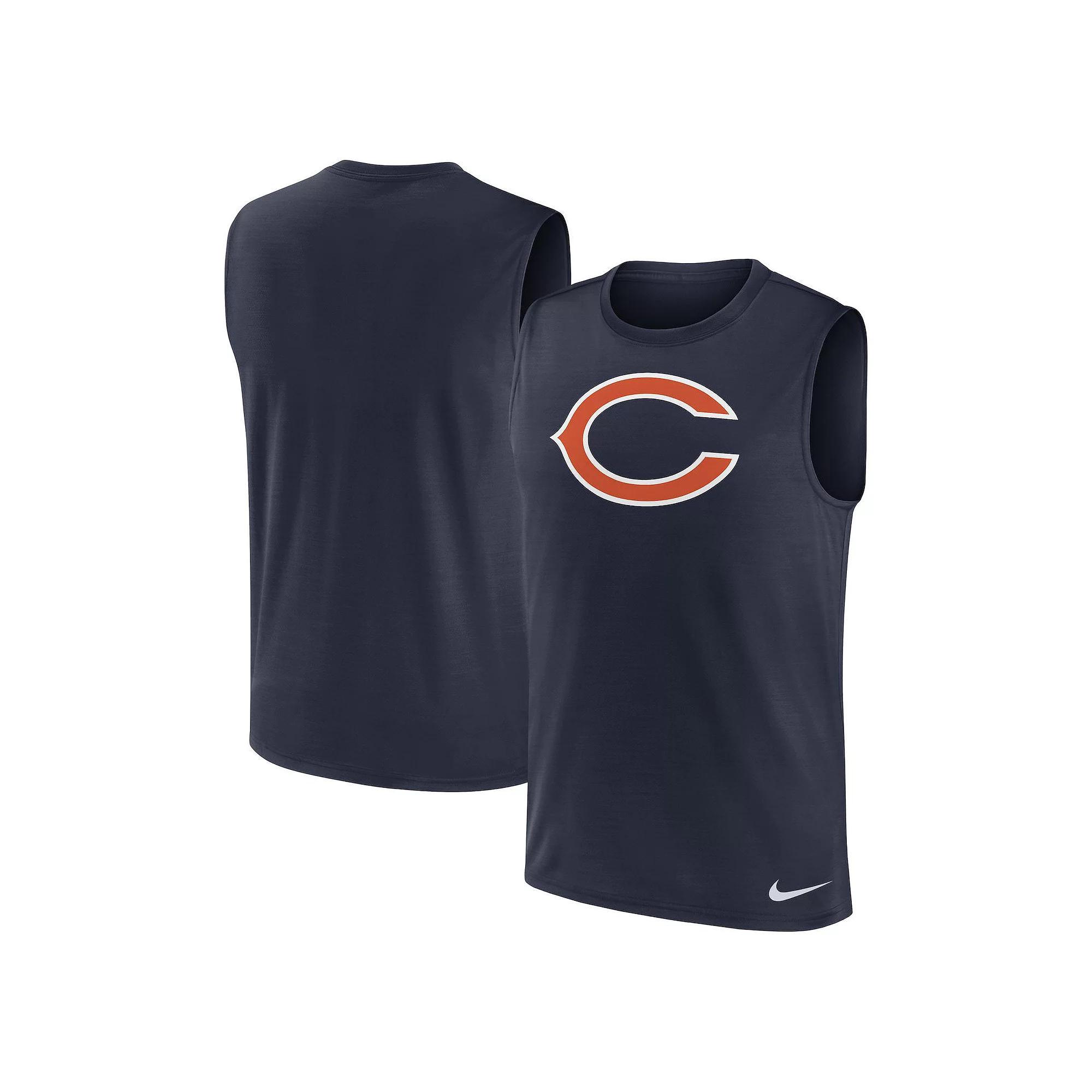 Men's Nike Navy Chicago Bears Blitz Legend Muscle Perform Tank Top, Size: Small, Blue Product Image