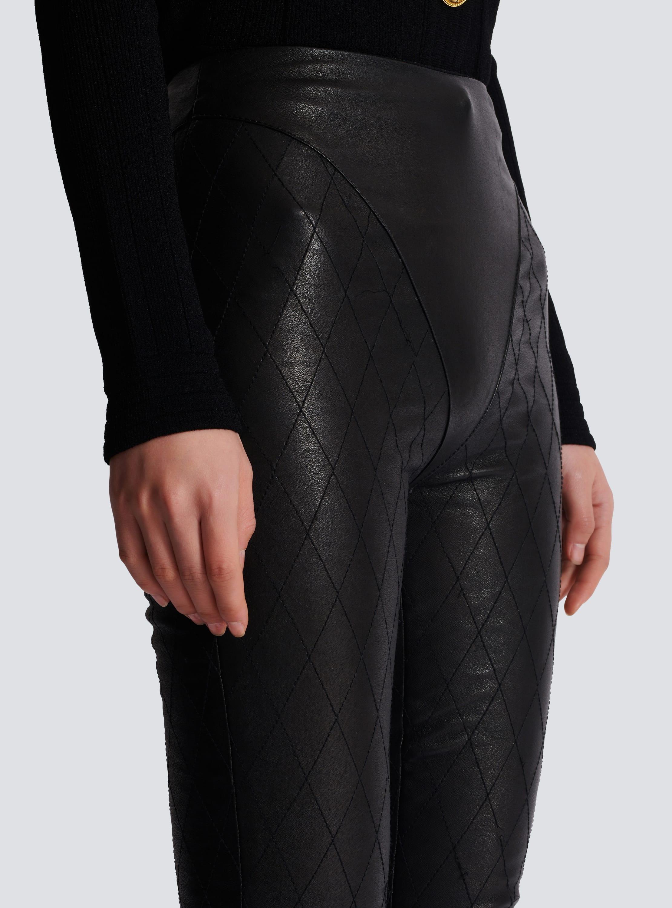 Topstitched leather leggings Product Image