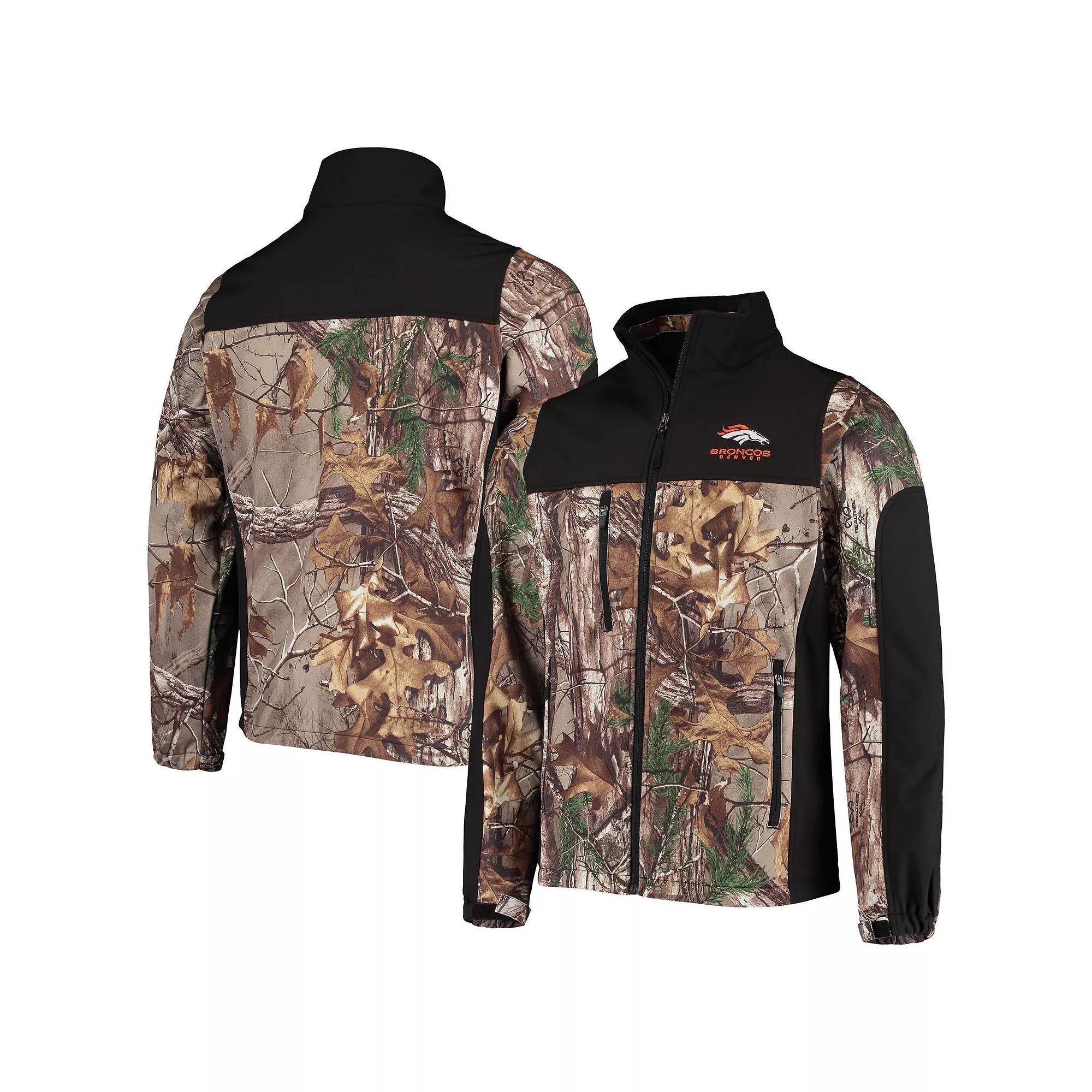 Men's Dunbrooke Realtree Camo/Black Denver Broncos Circle Hunter Softshell Full-Zip Jacket, Size: Medium, Green Product Image