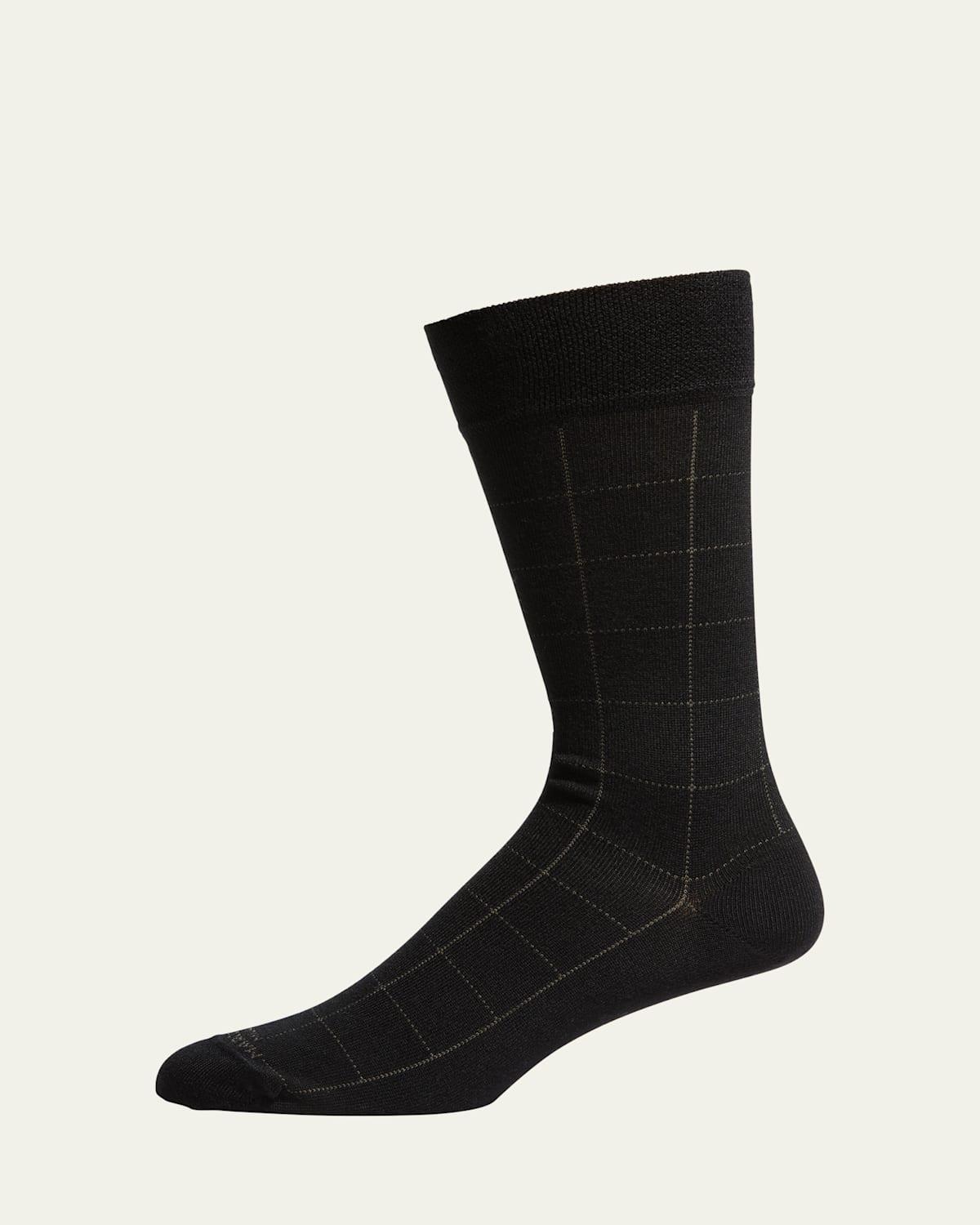 Mens Windowpane Mid-Calf Socks Product Image