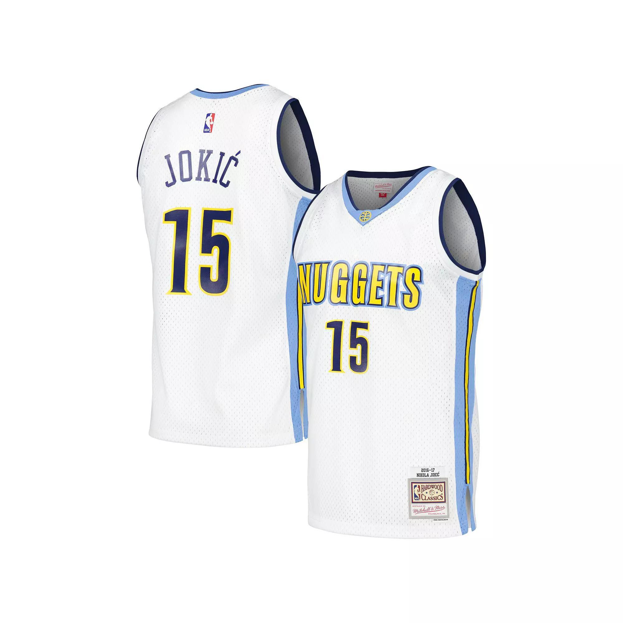 Men's Mitchell & Ness Nikola Jokic White Denver Nuggets 2016/17 Throwback Swingman Jersey, Size: Medium, Nug White Product Image
