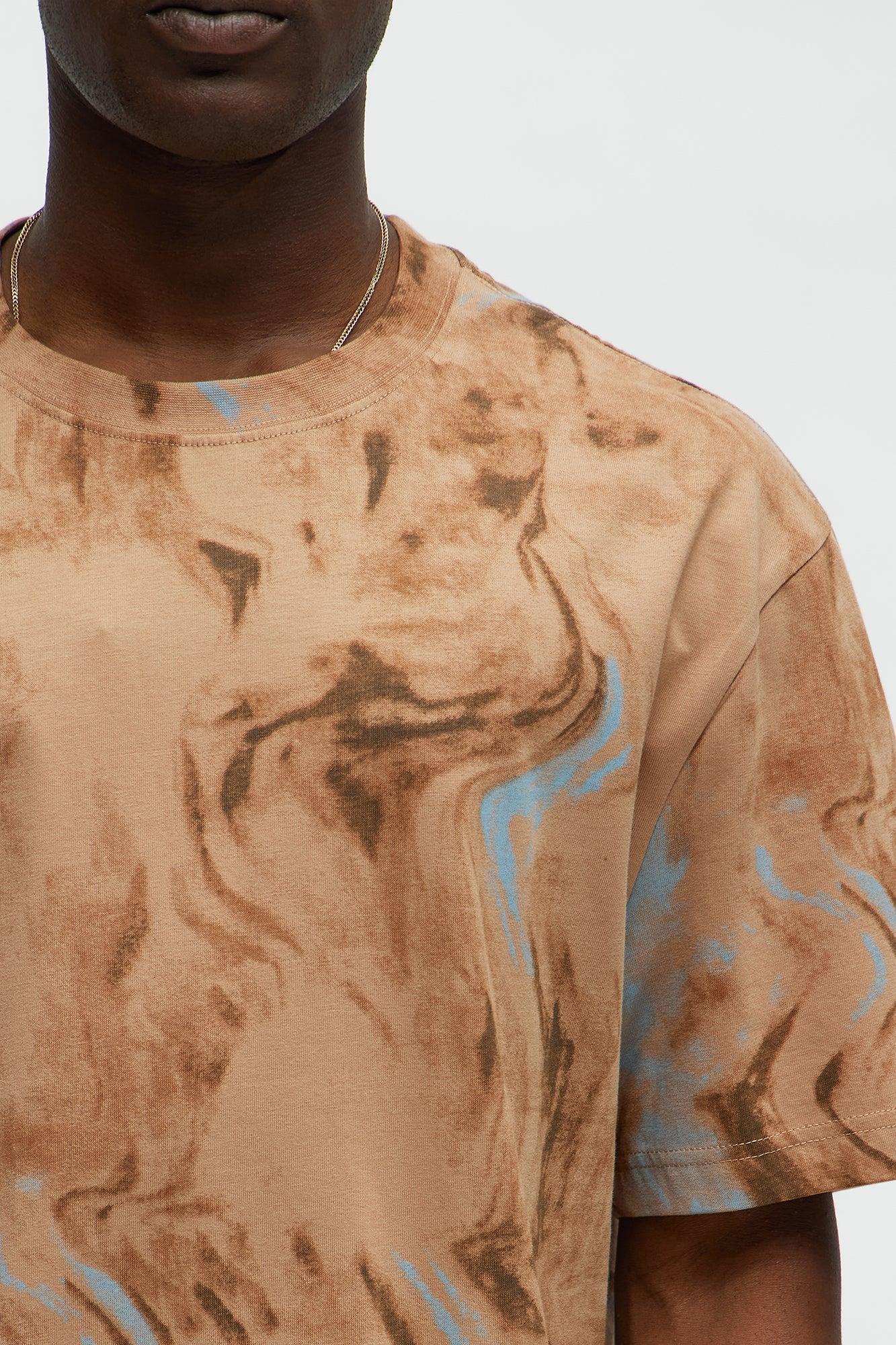 Marble Print Relaxed Tee - Taupe Male Product Image
