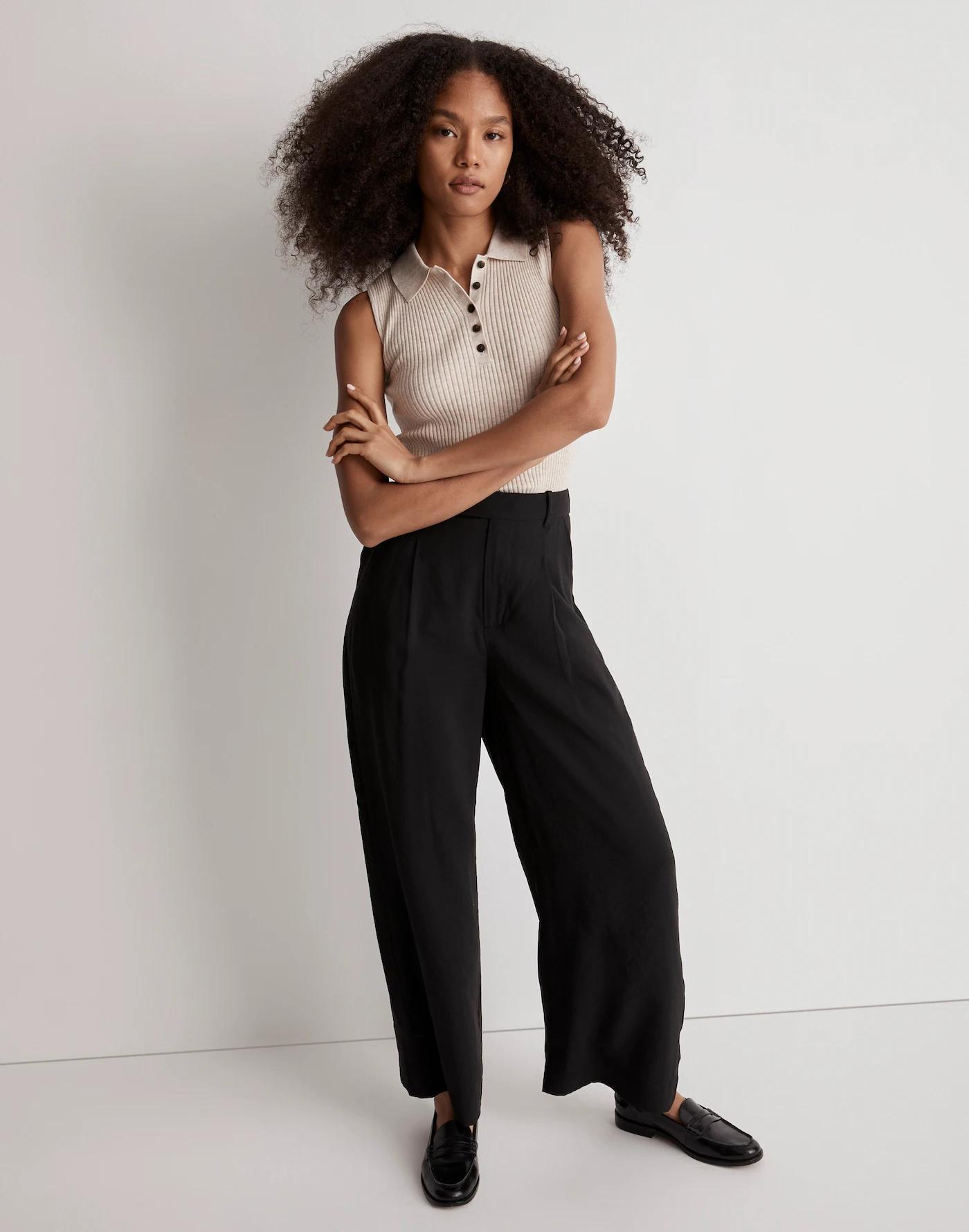 The Harlow Wide-Leg Ankle Pant in Softdrape Product Image
