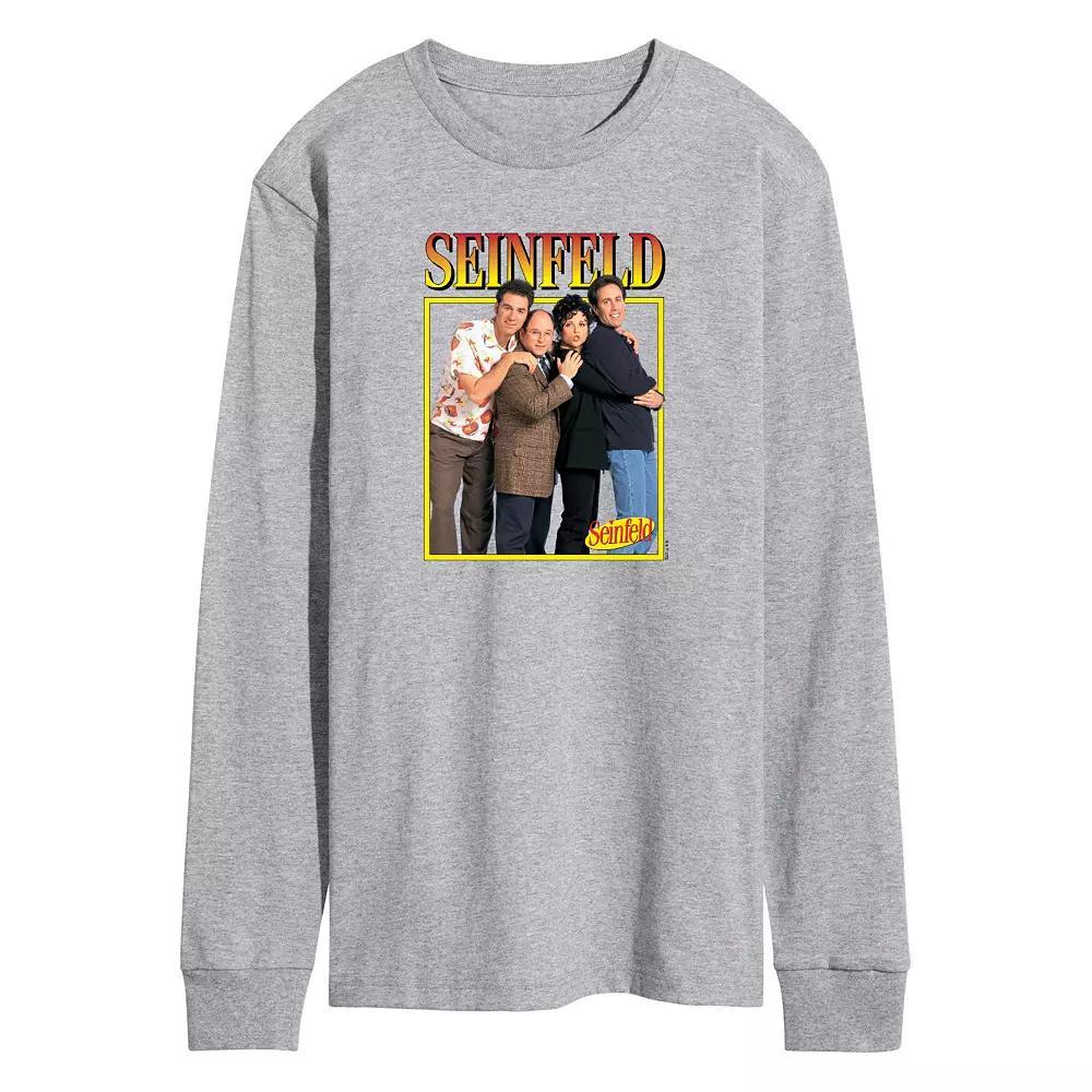 Men's Seinfeld Group Square Long Sleeve Graphic Tee, Size: XL, Grey Gray Product Image