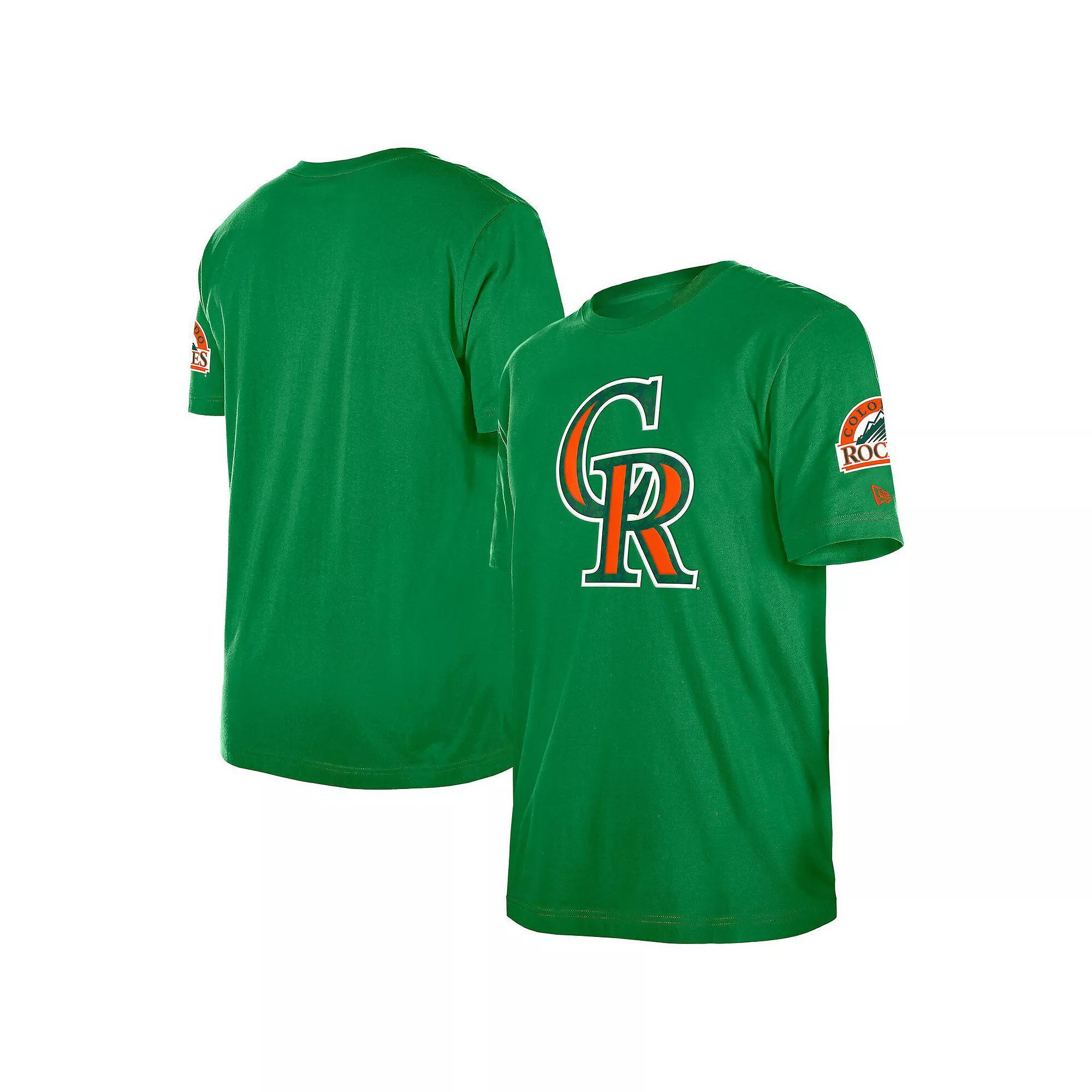 Men's New Era  Kelly Green Colorado Rockies St. Patrick's Day Shamrock Fill T-Shirt, Size: XL Product Image