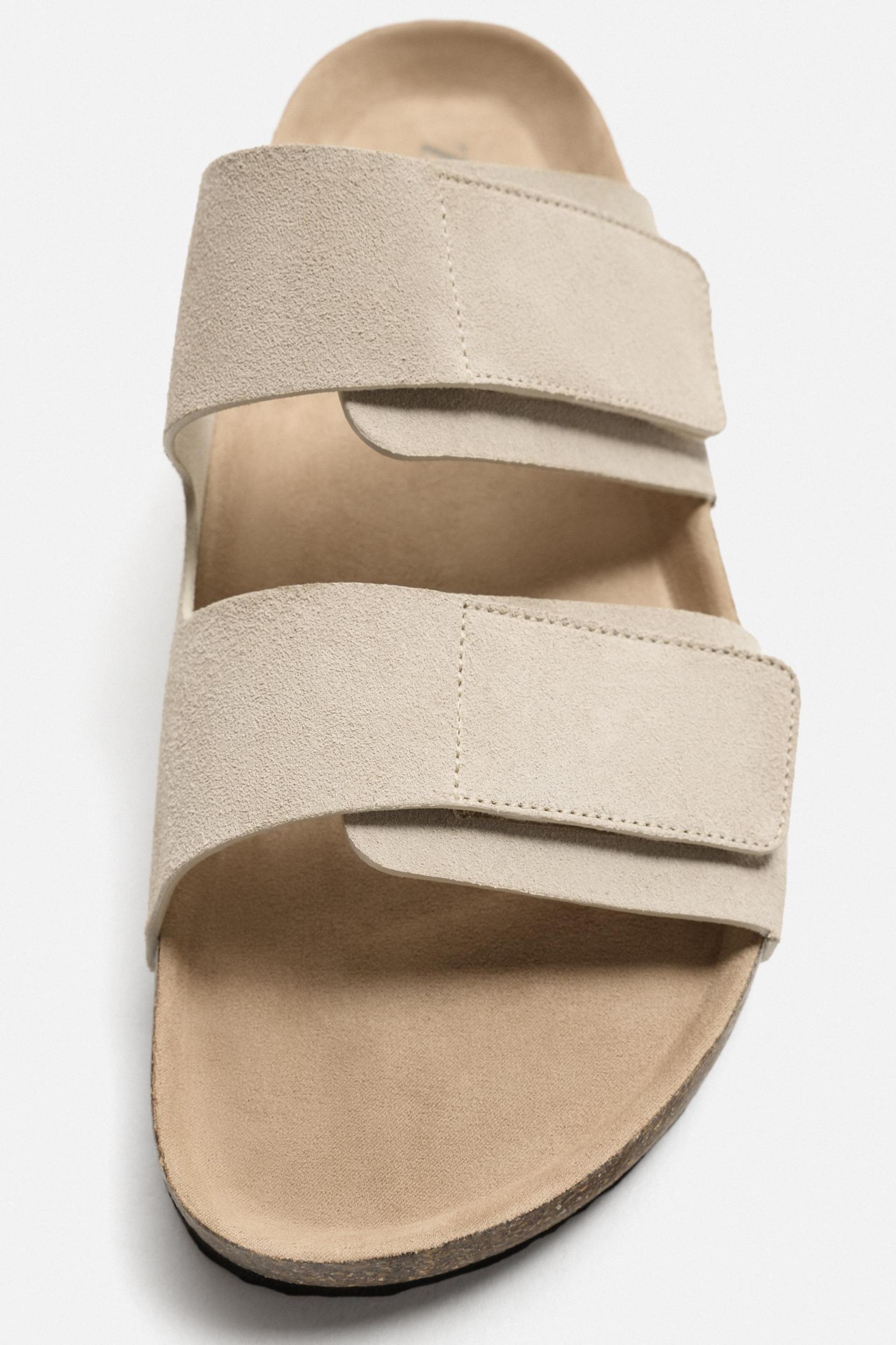 DOUBLE STRAP LEATHER SANDALS Product Image