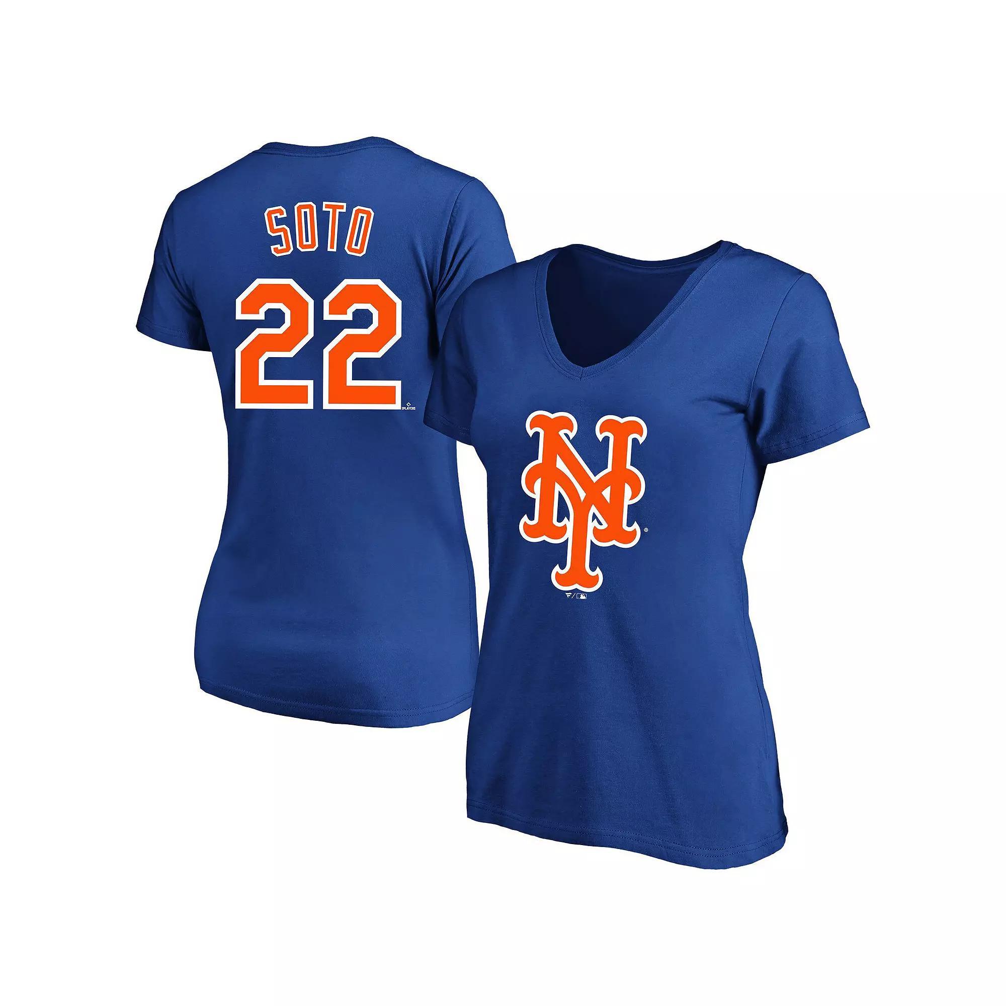 Women's Profile Juan Soto Royal New York Mets Plus Size Name & Number V-Neck T-Shirt, Size: 2XL, Blue Product Image