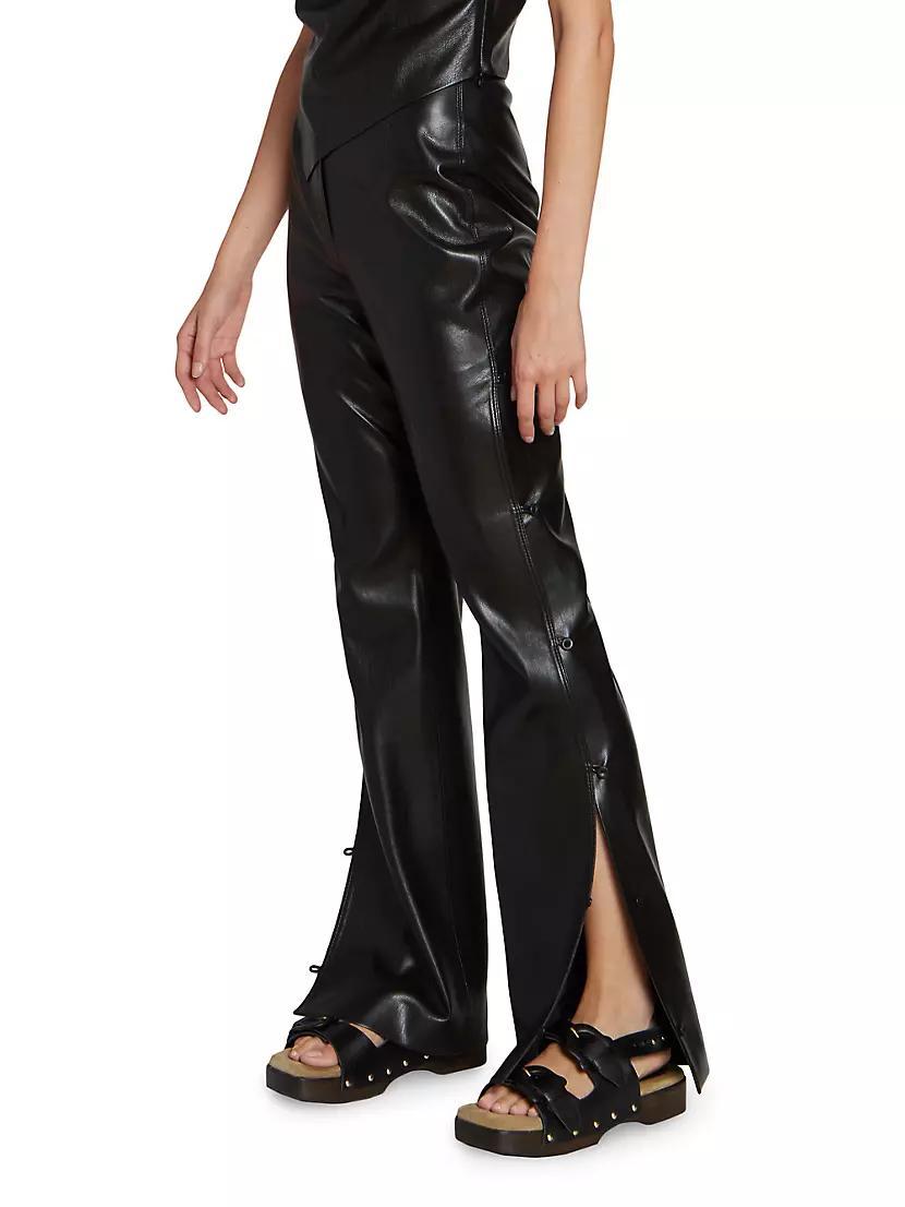 Felina Faux Leather Side-Button Pants Product Image