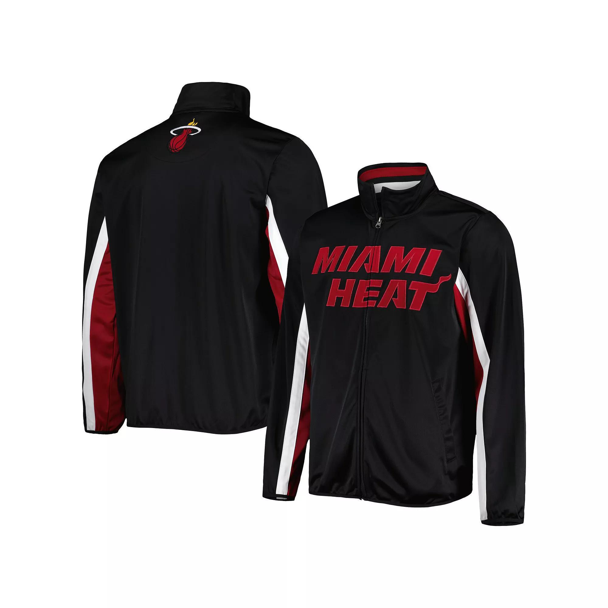 Men's G-III Sports by Carl Banks Black Miami Heat Contender Wordmark Full-Zip Track Jacket, Size: Large Product Image