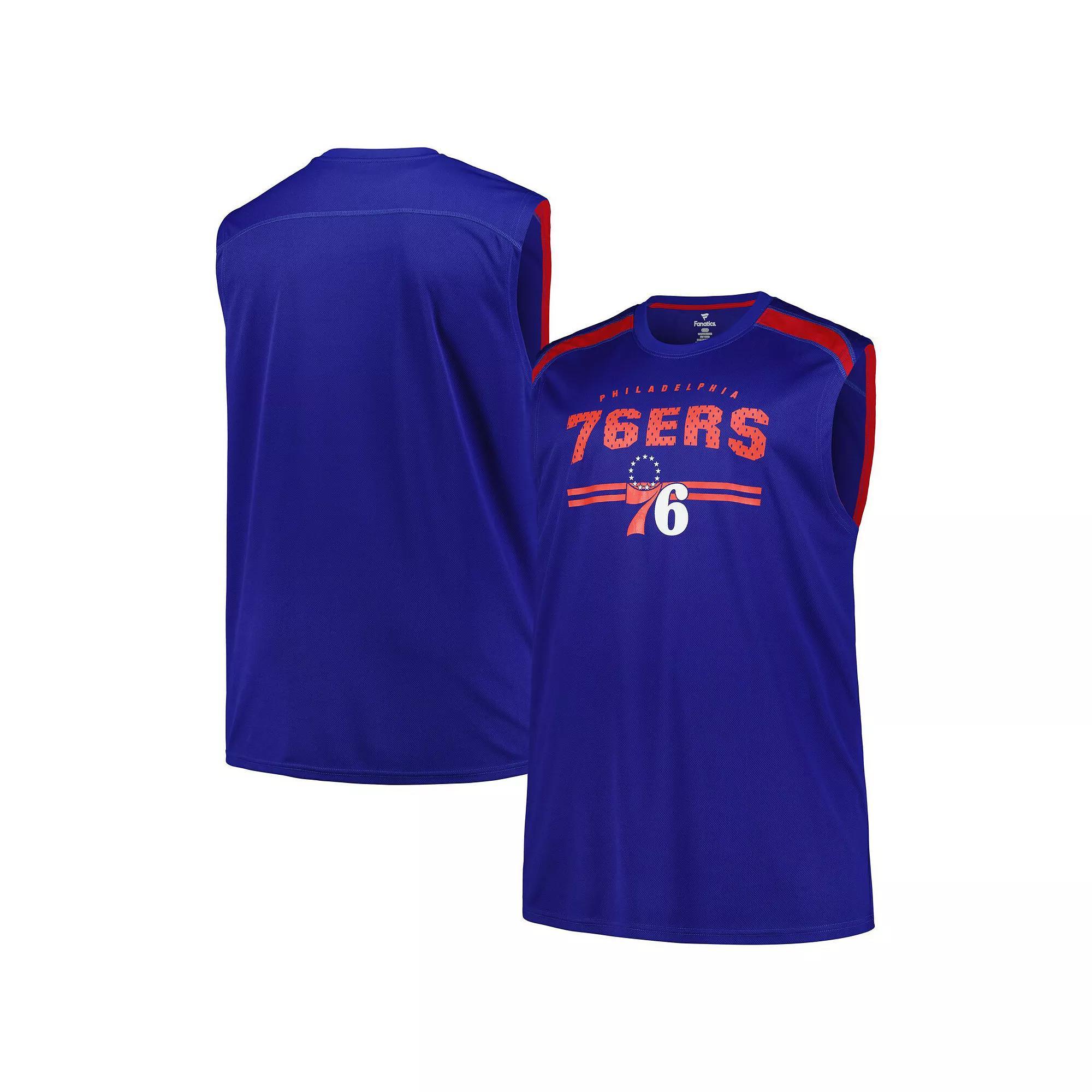 Men's Fanatics Royal Philadelphia 76ers Big & Tall Birdseye Muscle Tank Top,  Product Image