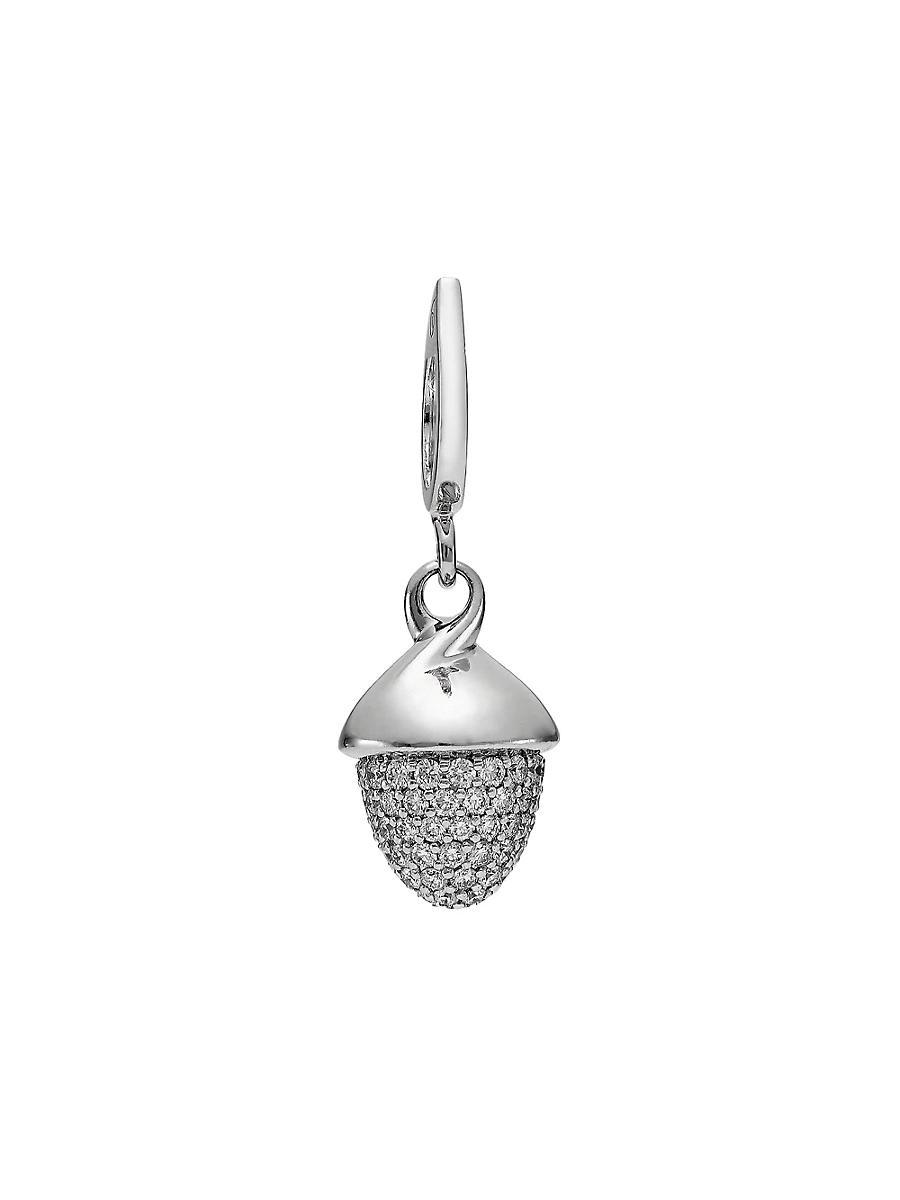 Womens Mikado Flamenco 18K White Gold & Diamond Pav Acorn Pendant Product Image