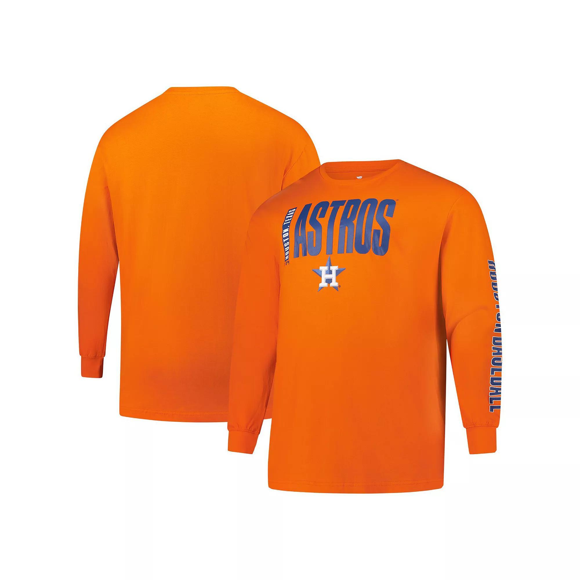 Men's Profile Orange Houston Astros Big & Tall Two-Hit Long Sleeve T-Shirt, Size: 2XLT Product Image