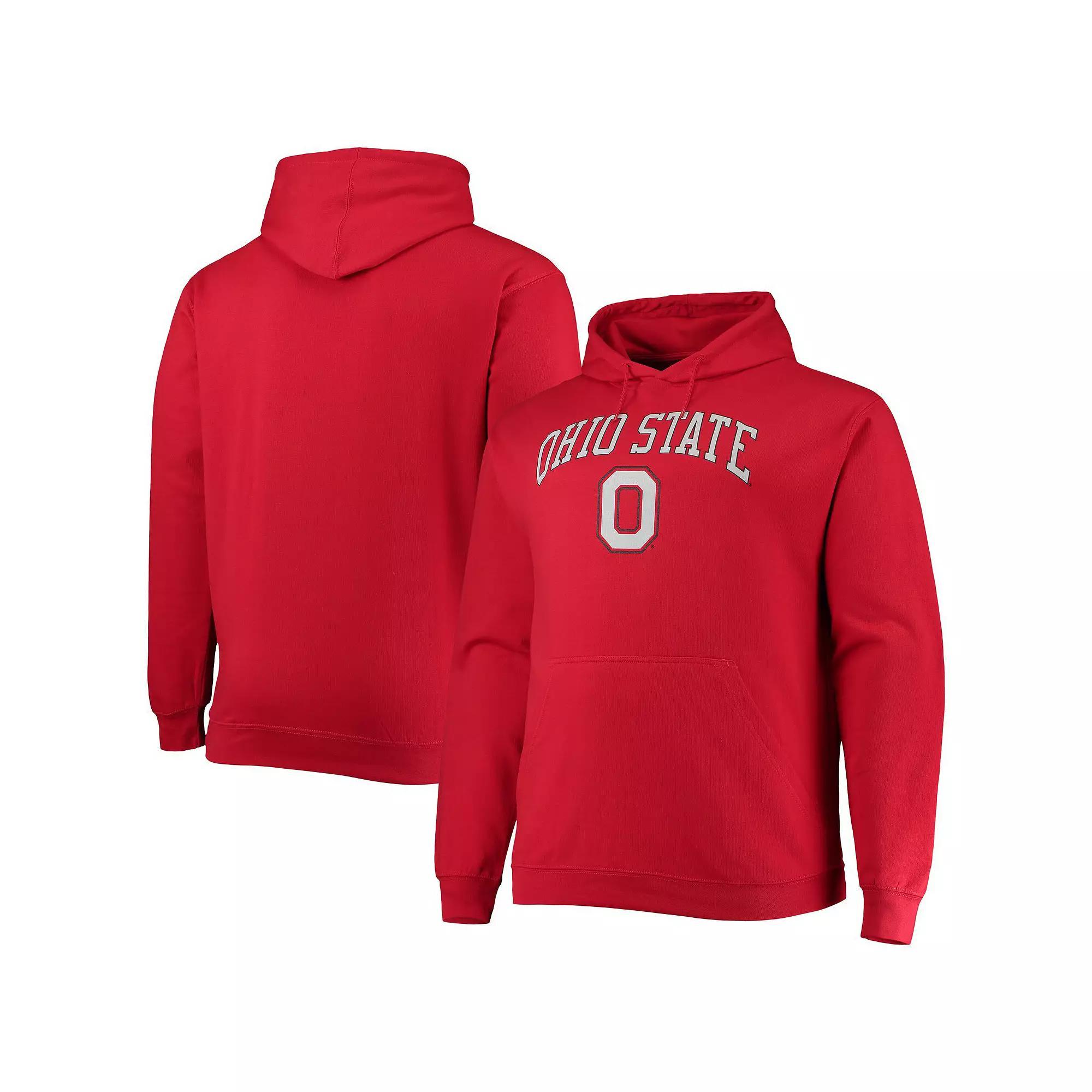 Men's Champion Scarlet Ohio State Buckeyes Big & Tall Arch Over Logo Powerblend Pullover Hoodie, Size: 2XB, Red Product Image