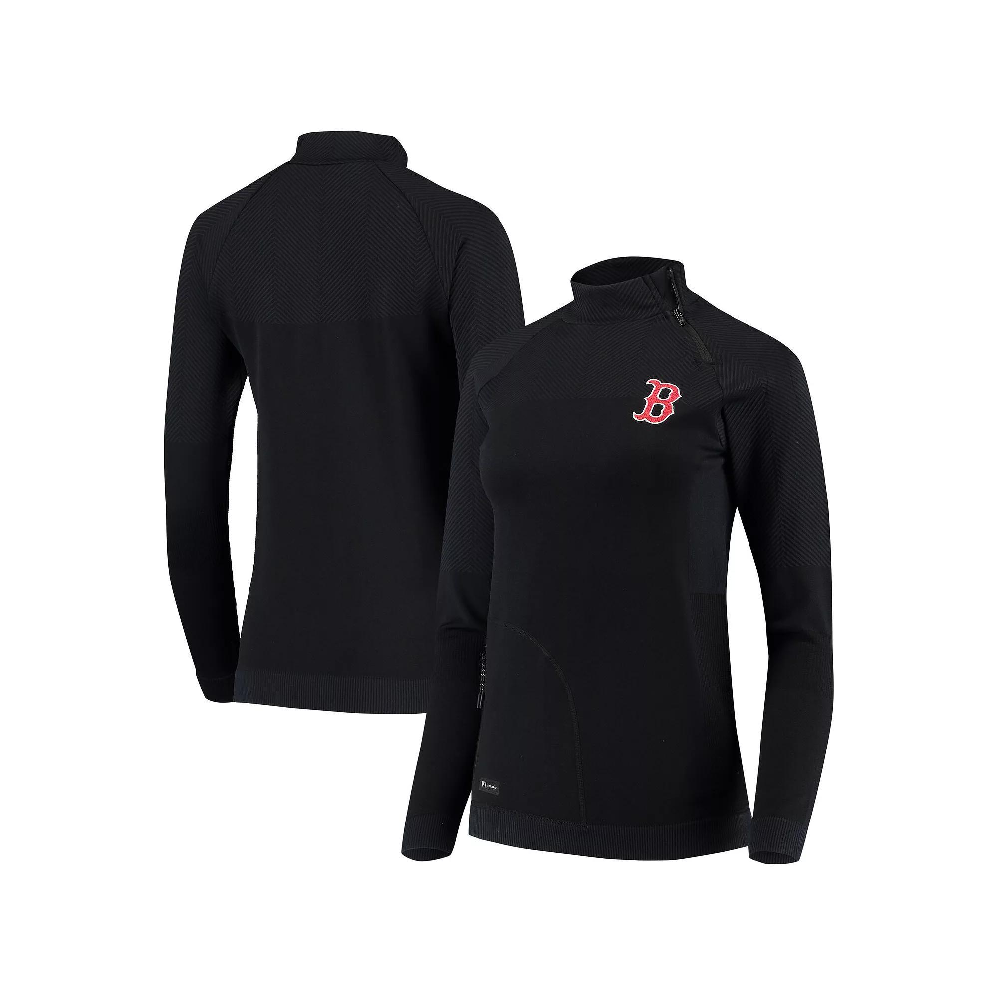 Women's Levelwear Navy Boston Red Sox Verse Asymmetrical Tri-Blend Quarter-Zip Jacket, Size: Small, Blue Product Image