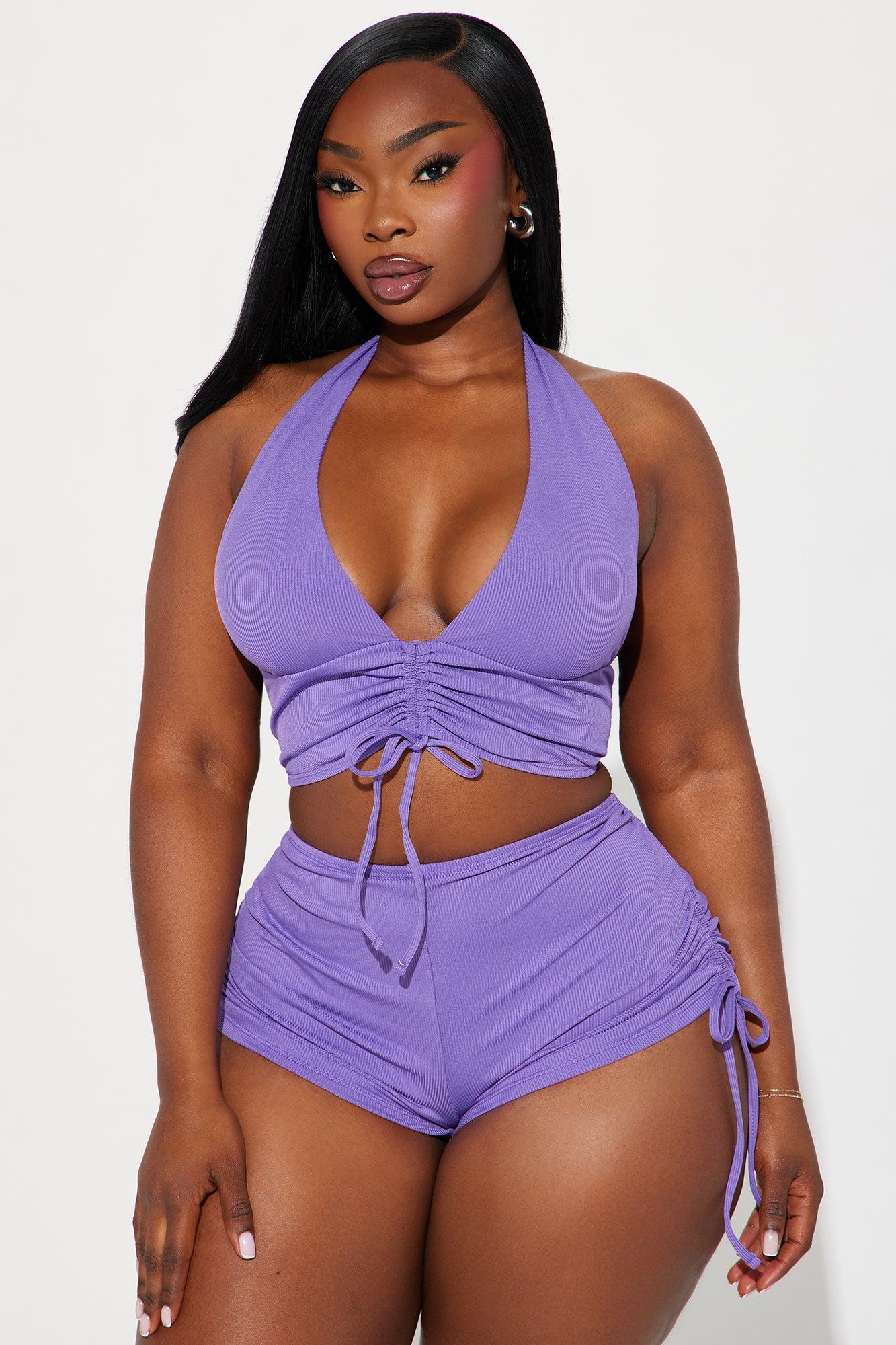 Andi 2 Piece Boyshort Bikini - Purple Product Image